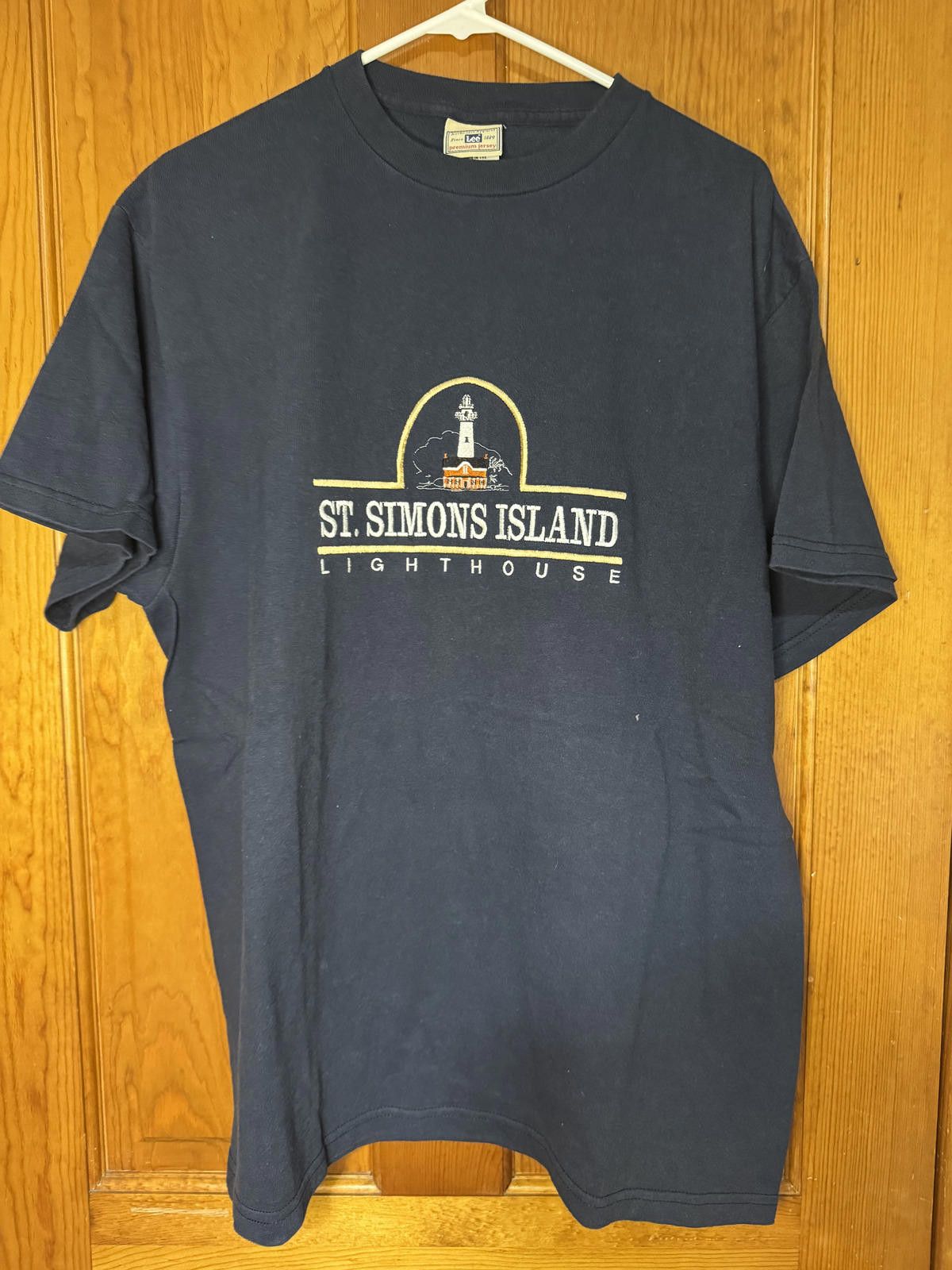 Lee Lee St. Simons Island Lighthouse Men's T-Shirt Large Navy Size ONE SIZE - 1 Thumbnail