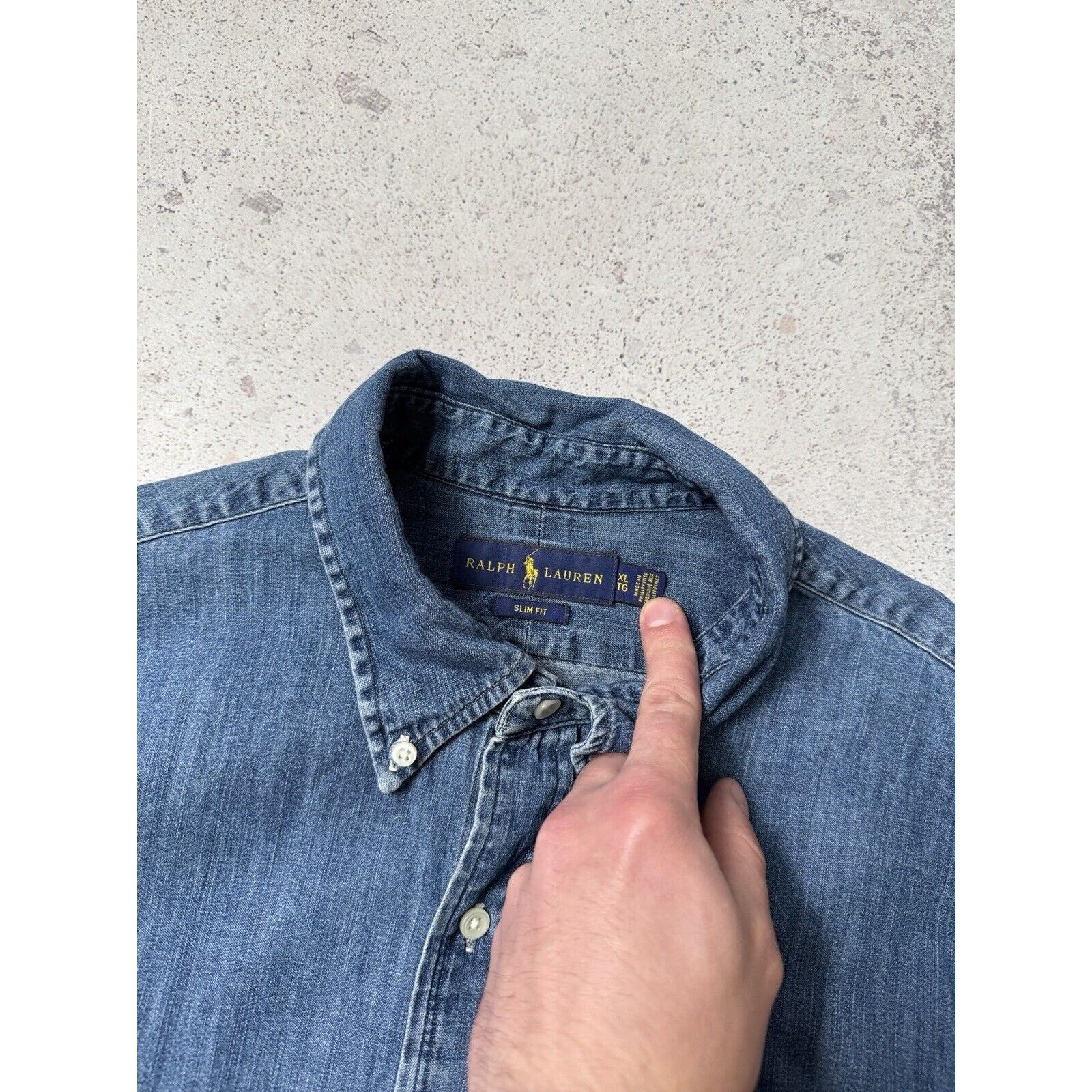 Polo Ralph Lauren Polo Ralph Lauren Denim Long Sleeve Button Up Shirt Size XL Size US XL / EU 56 / 4 - 9 Thumbnail