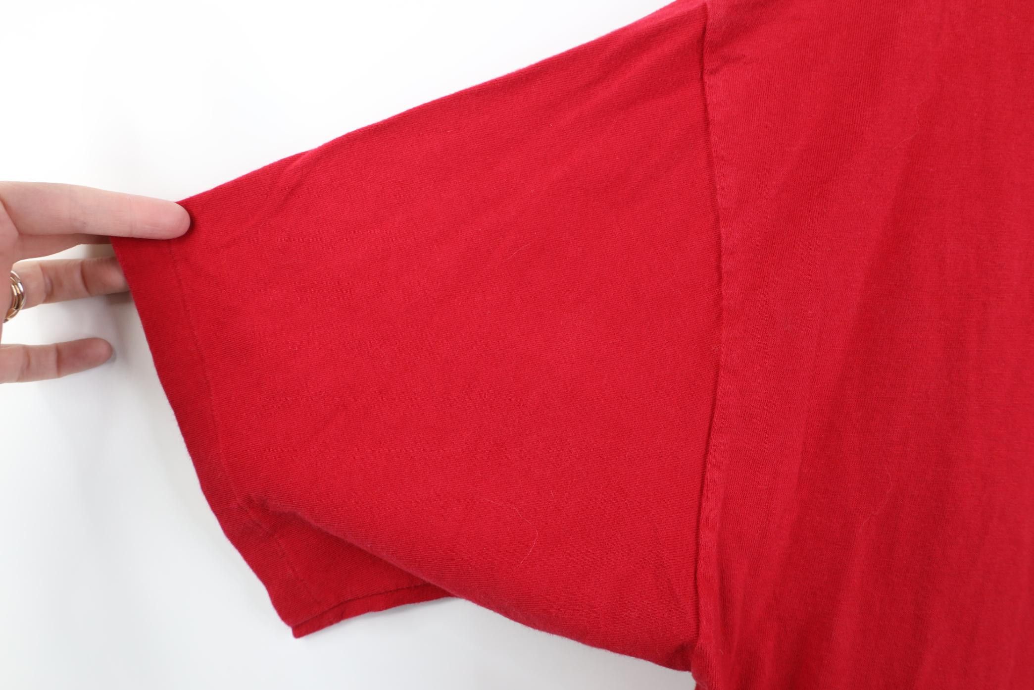 Vintage Vintage 90s Streetwear Heavyweight Cotton T-Shirt Red USA Size US XXL / EU 58 / 5 - 8 Thumbnail