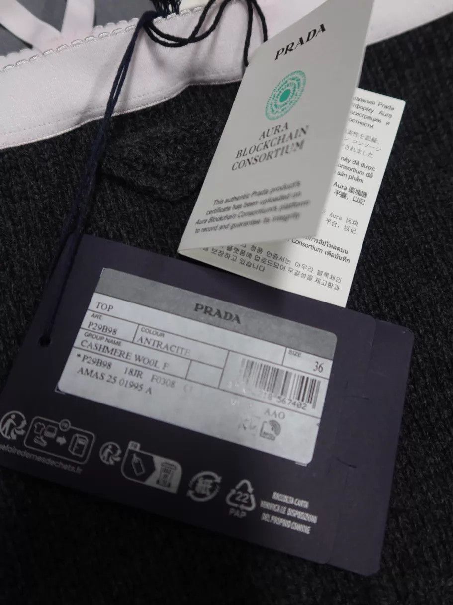Prada PRADA FW25 Wool-Cashmere Stretch Strap Cami Wmn's 36 Size XS / US 0-2 / IT 36-38 - 3 Thumbnail