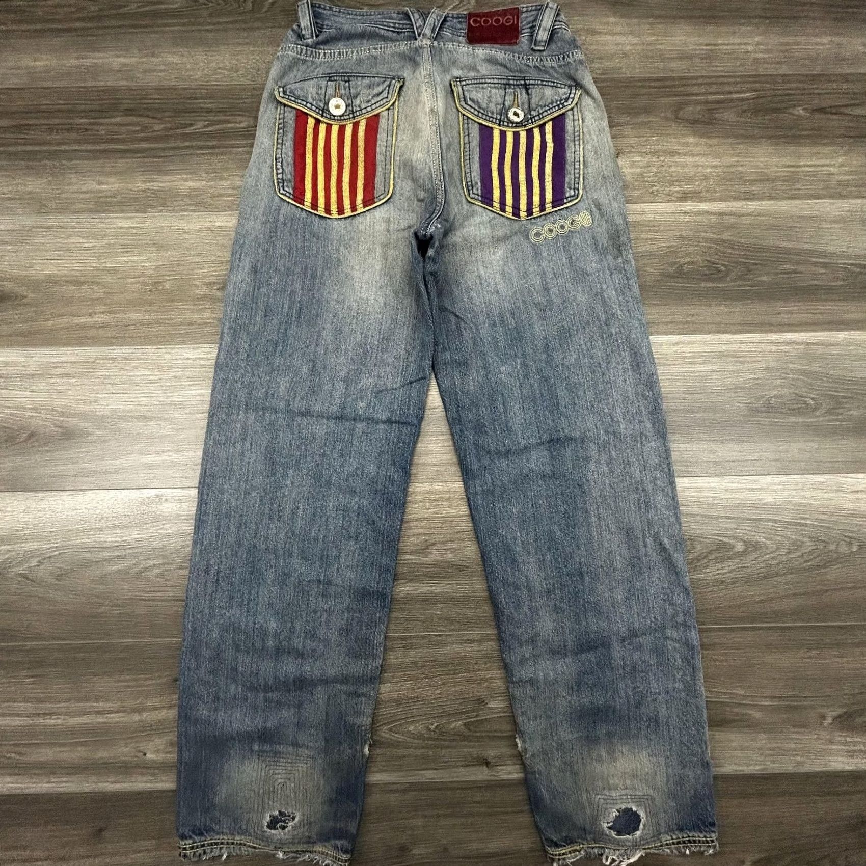 Coogi VINTAGE COOGI Jeans Mens 32x32 Blue Embroidered Eagle Striped Y2K VERY RARE Size US 32 / EU 48 - 2 Thumbnail
