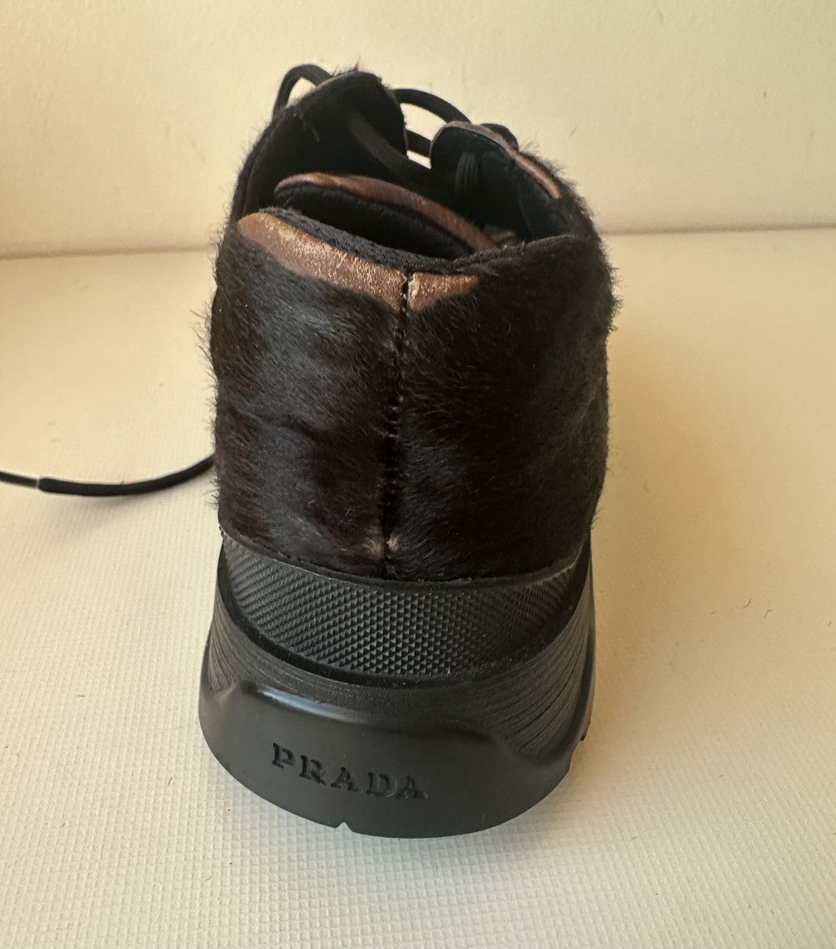 Prada Prada AW99 Pony Hair brown leather derby Size US 7.5 / IT 37.5 - 17 Thumbnail