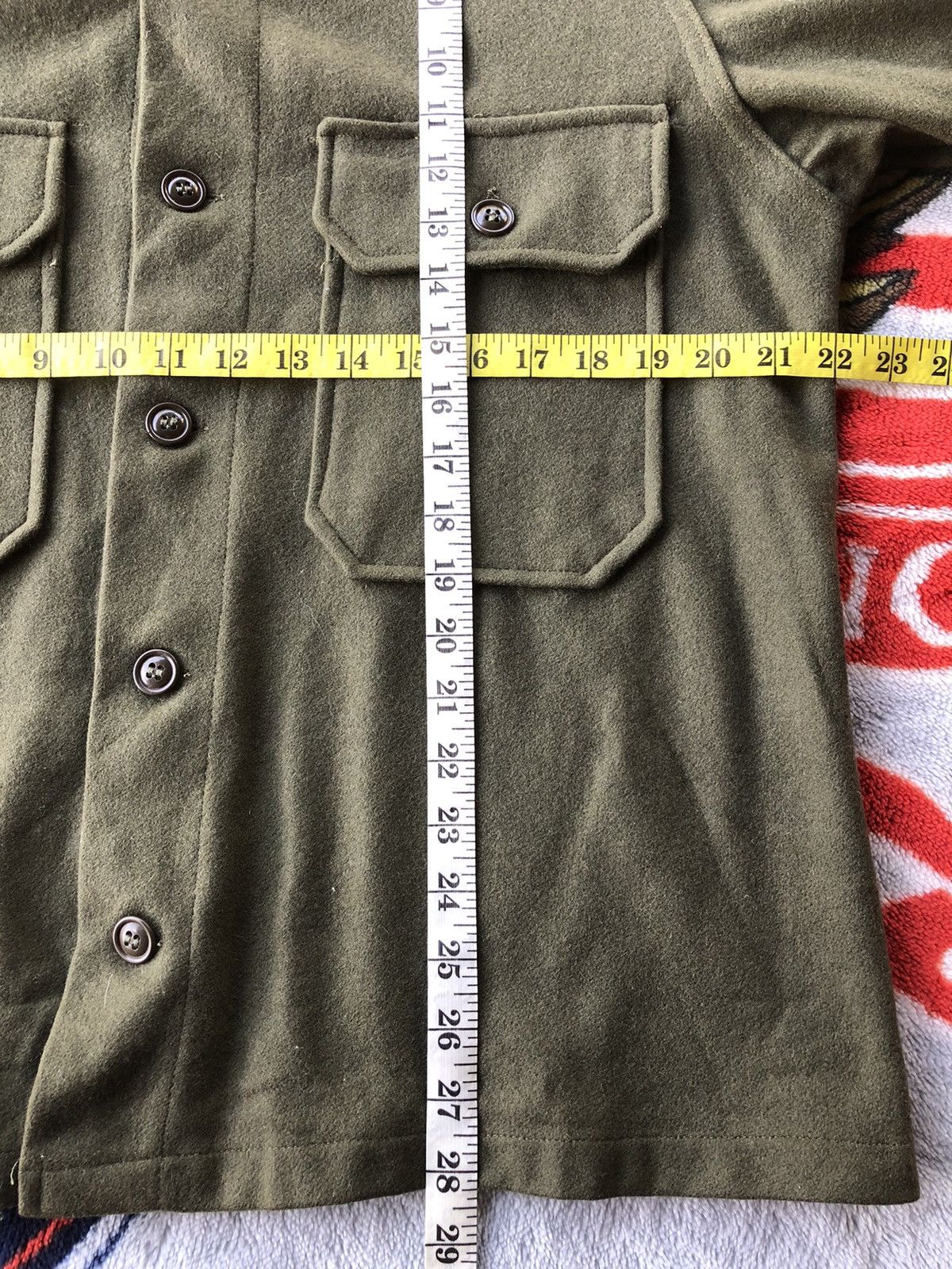 Vintage Vintage Army Green Wool Jacket Size US M / EU 48-50 / 2 - 9 Thumbnail
