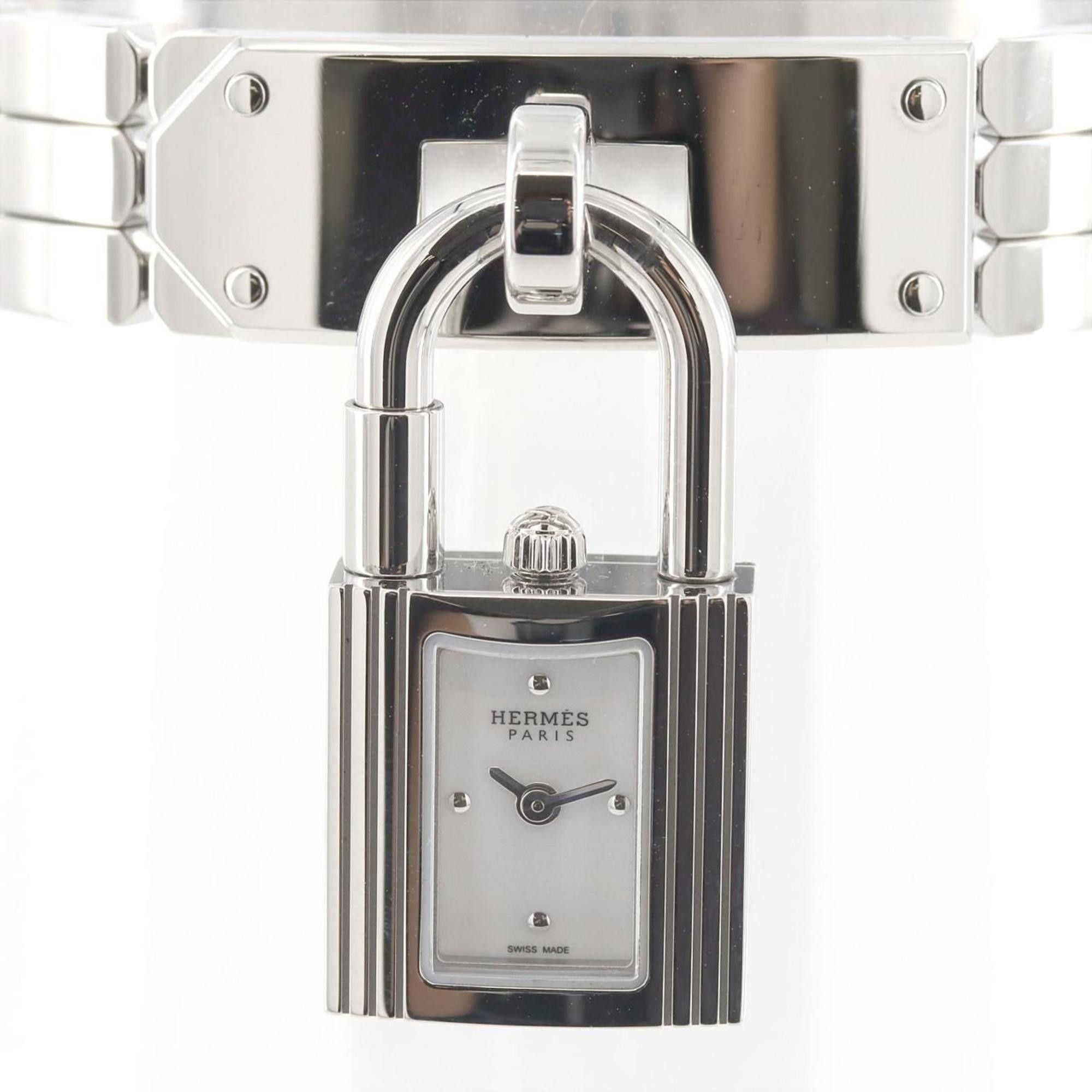 Hermes Kelly Ke4.110 Ss Quartz Watch in White, Women's