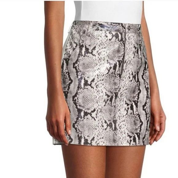 BB Dakota Python The Prowl Snake Print Faux Leather Skirt NWT Size 32" / US 10 / IT 46 - 1 Thumbnail