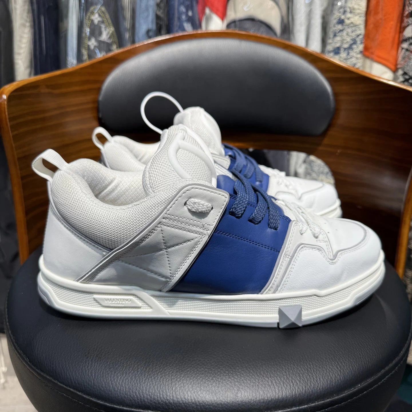 Valentino Valentino Open Skate White Blue Pangding 42.5 Size US 9.5 / EU 42-43 - 4 Thumbnail