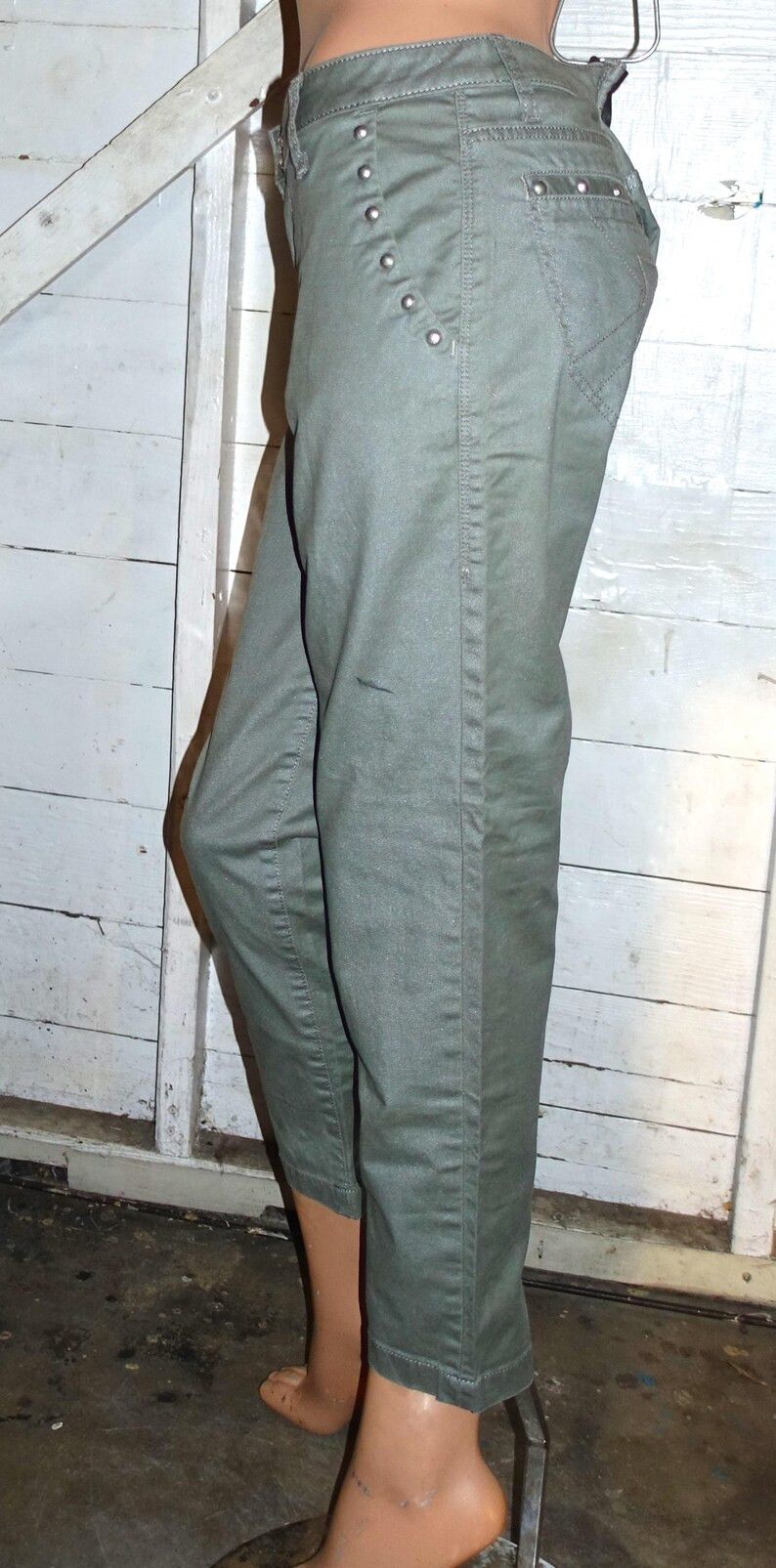 Rock & Republic Rock & Republic Sage Green Harlett Studs Jeans 8 Size 30" / US 8 / IT 44 - 3 Thumbnail