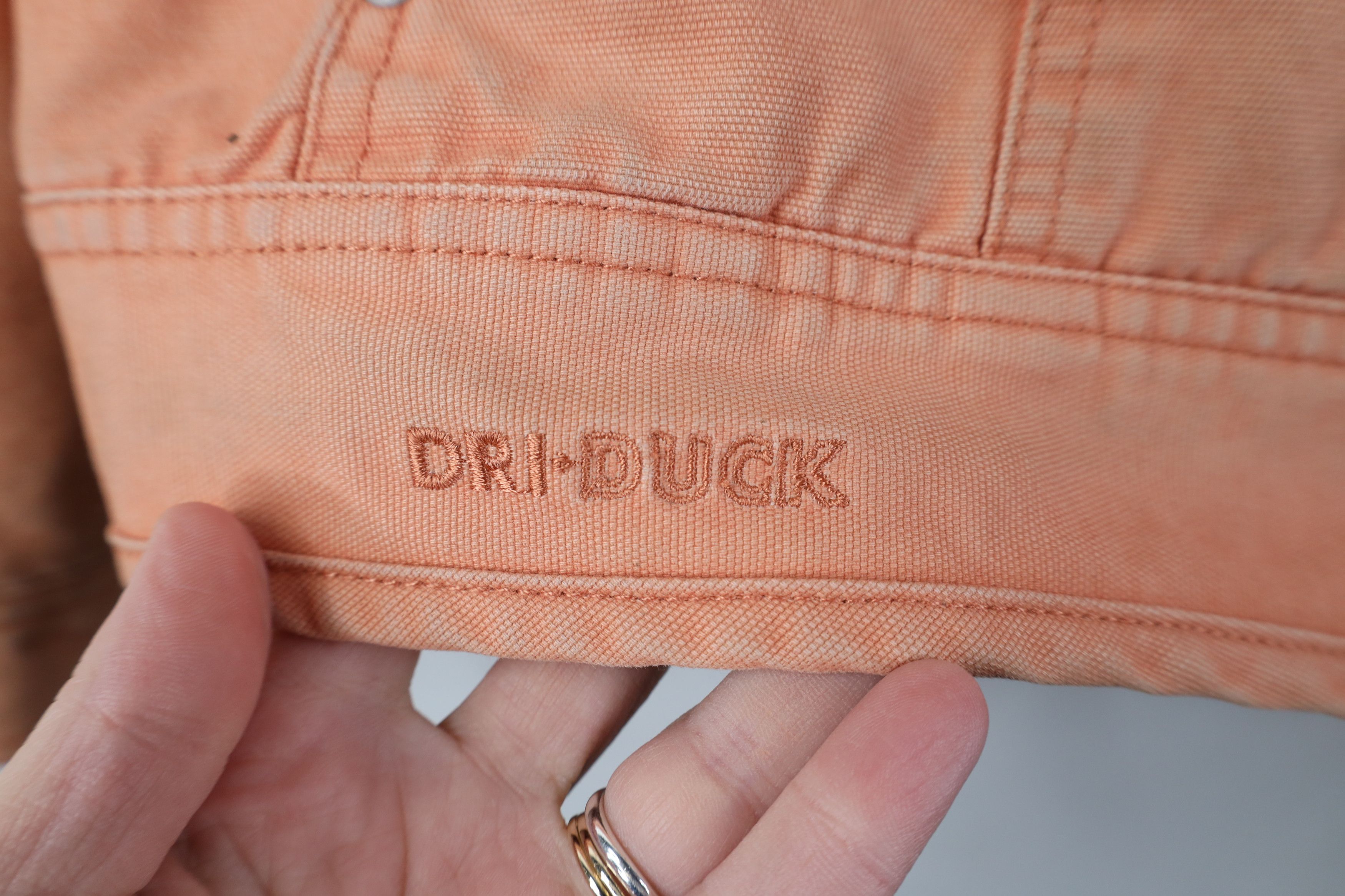 Vintage Vintage Y2K Streetwear Canvas Trucker Jacket Salmon Pink Size L / US 10 / IT 46 - 4 Thumbnail