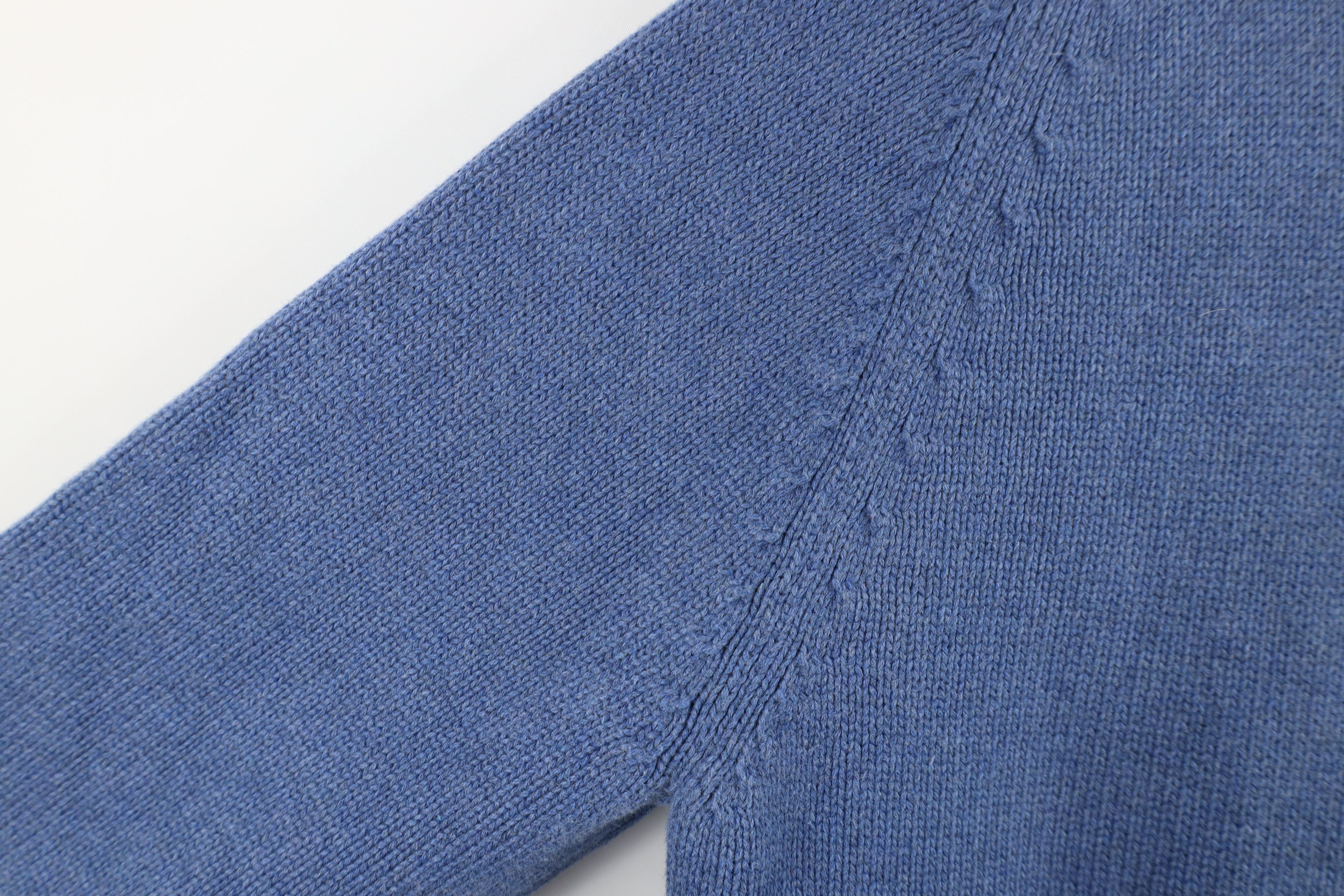Lands' End × Vintage Vintage 90s Lands End Blank Cotton Knit Sweater Blue Japan Size L / US 10 / IT 46 - 5 Thumbnail