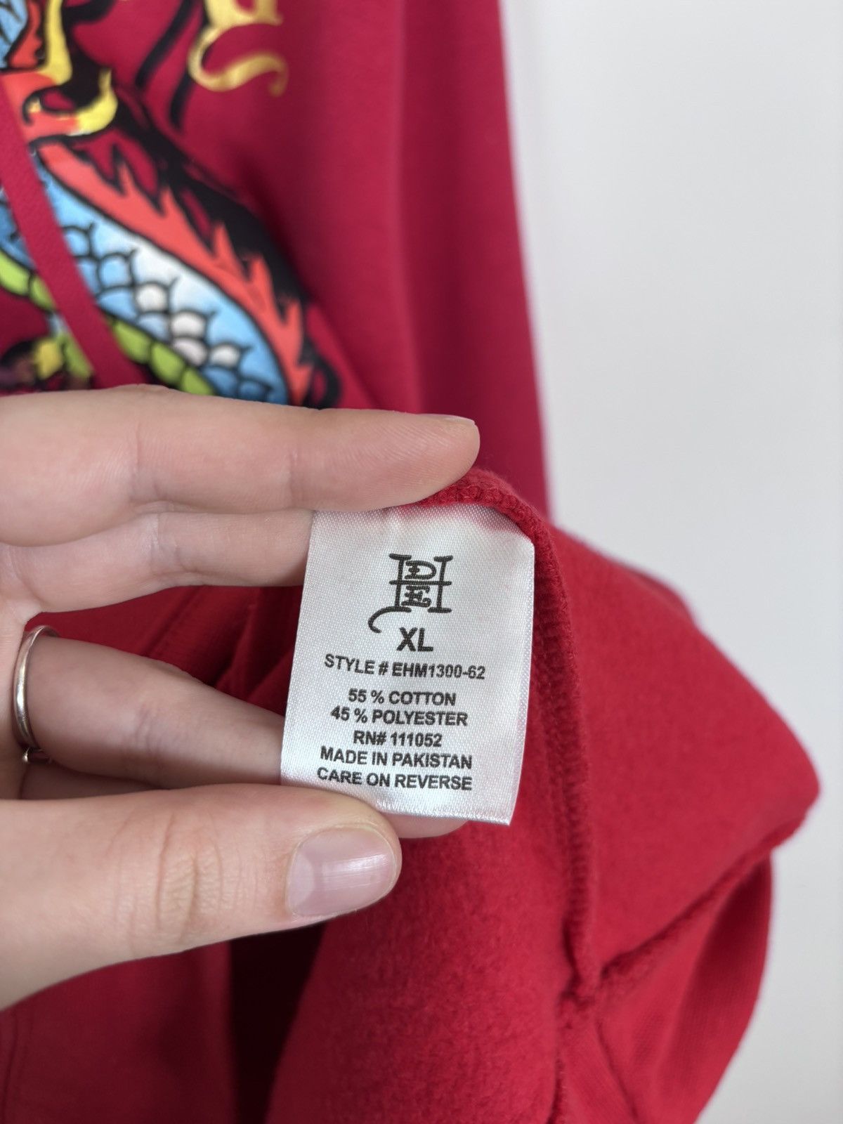 Ed Hardy Ed Hardy NWT Chinese Dragon Tattoo Big Logo Red Hype Hoodie Size US XL / EU 56 / 4 - 13 Thumbnail
