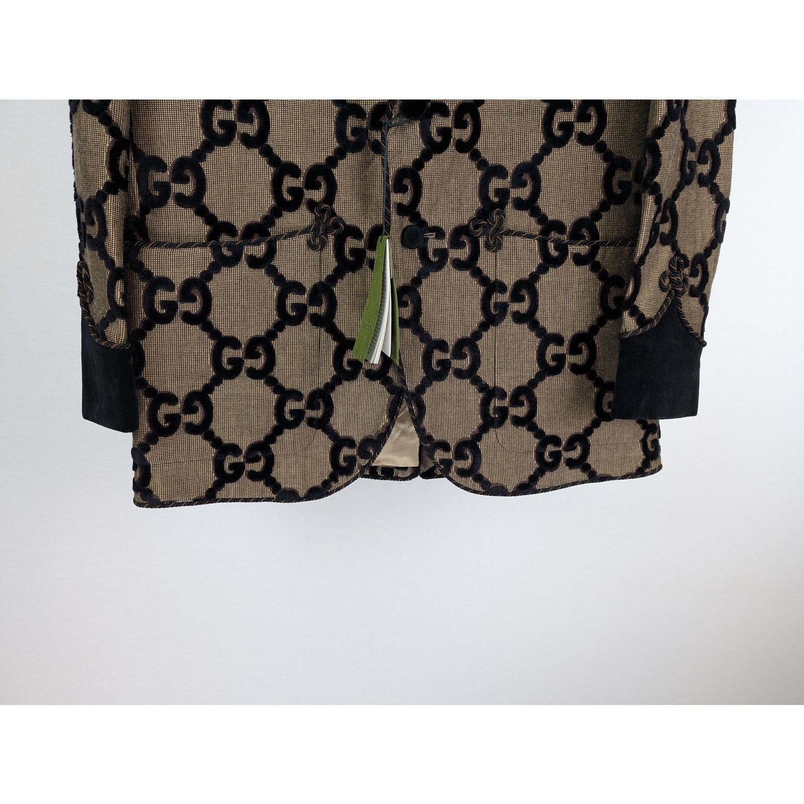 Gucci o1rshd1 GG Logo Blazer Jacket in Beige/Black Size US M / EU 48-50 / 2 - 3 Thumbnail