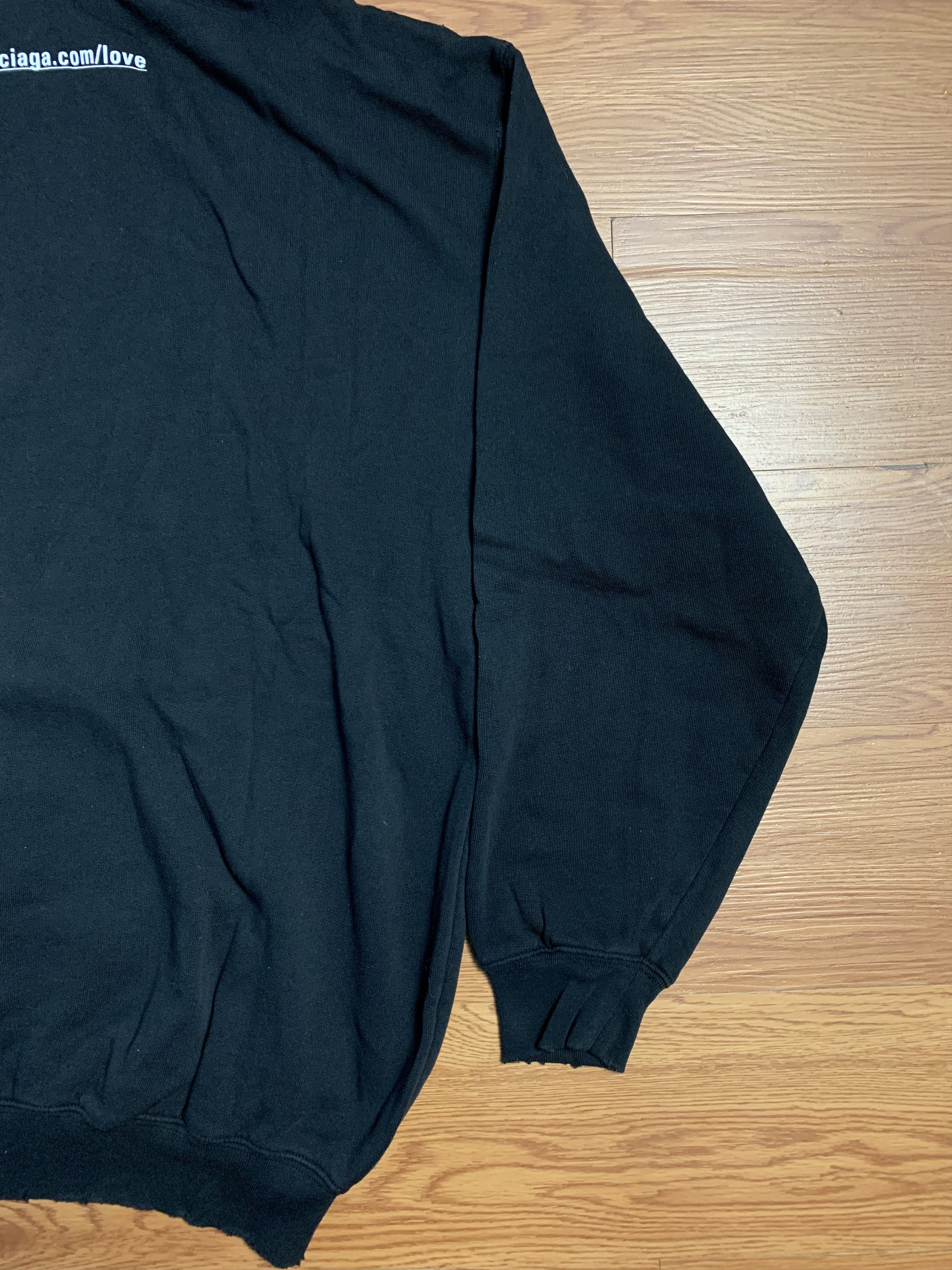 Balenciaga Balenciaga Love Distressed Hoodie Size US S / EU 44-46 / 1 - 9 Thumbnail