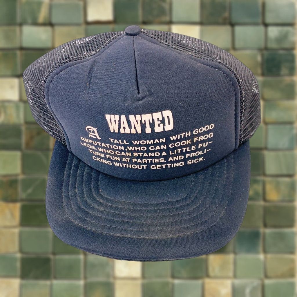 Vintage VINTAGE BROKEN Wanted Tall Woman Good Reputation Black Snapback Trucker Hat Cap Sportcap Adjustable 1980s Black Mens/Womens? Size ONE SIZE - 1 Thumbnail