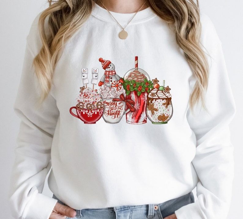 Designer Christmas Coffee Sweatshirt Size L / US 10 / IT 46 - 1 Thumbnail