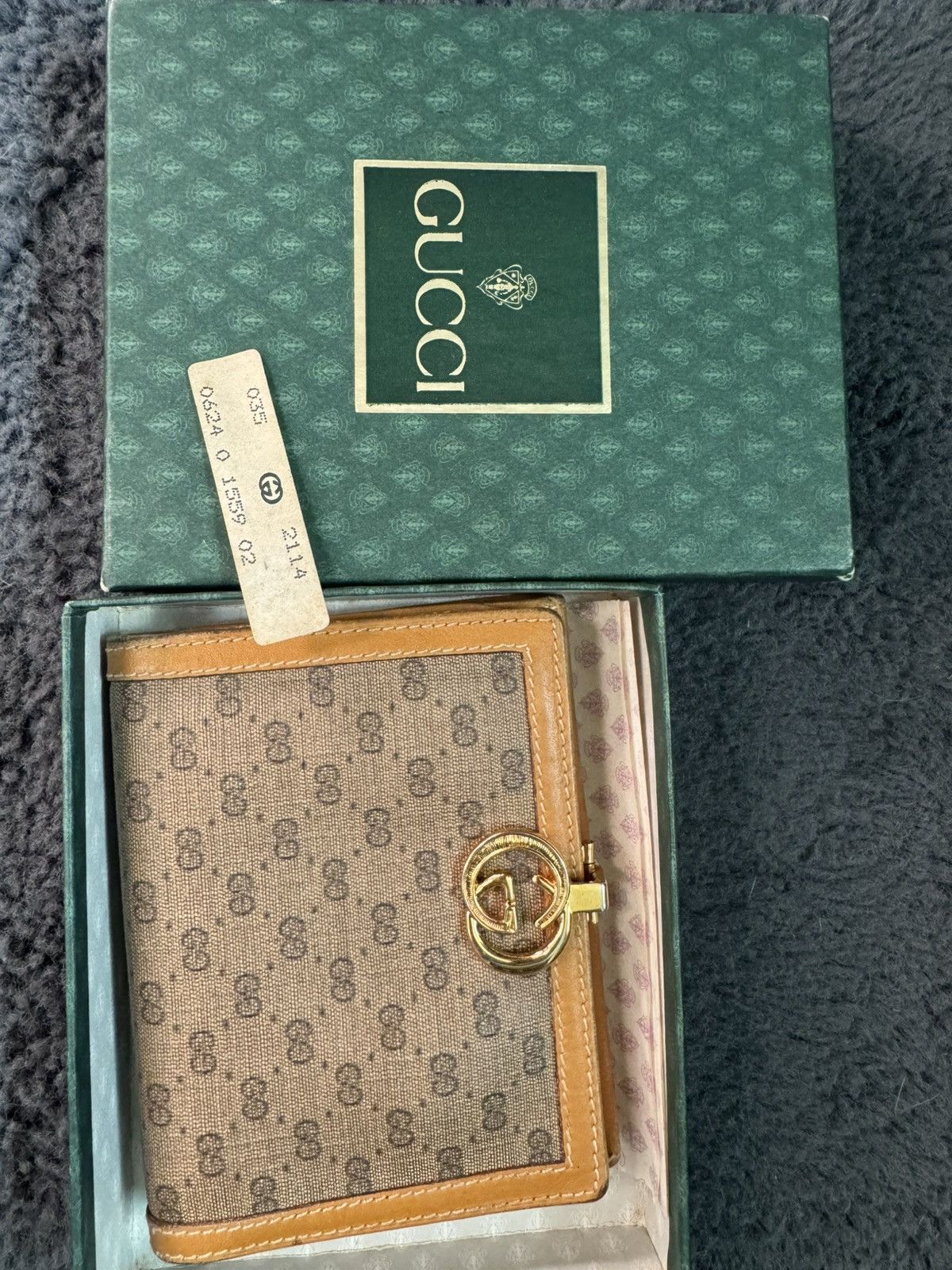 Gucci Gucci Micro GG Supreme interlocking clasp bifold wallet Size ONE SIZE - 1 Thumbnail