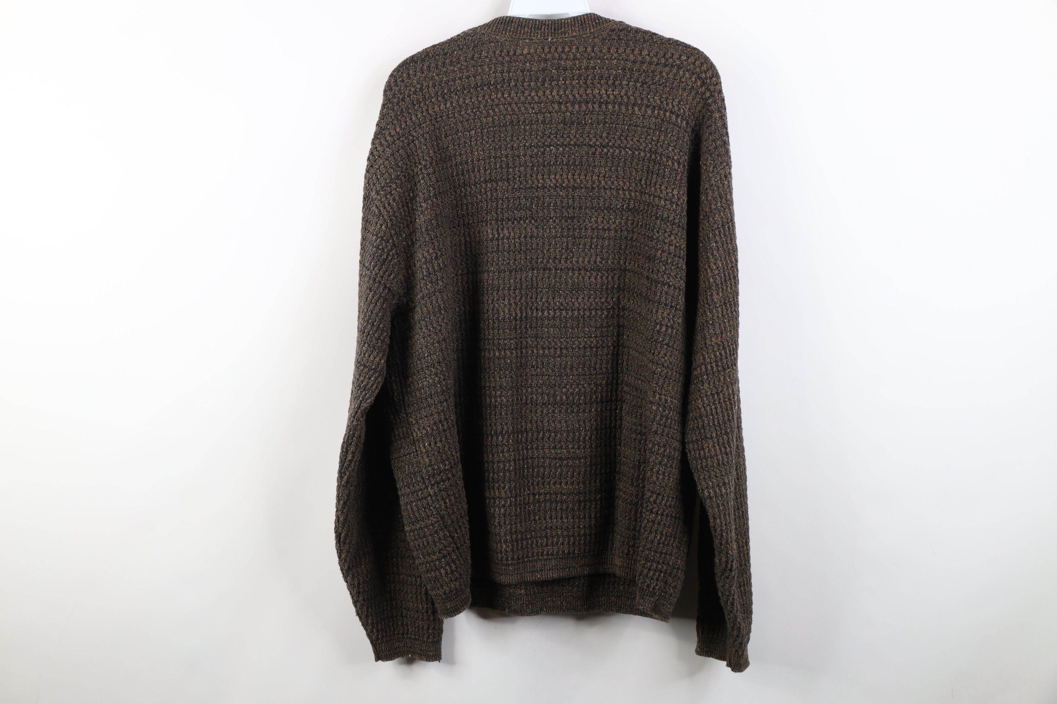 Vintage Vintage 90s Streetwear Ribbed Knit Henley Sweater Brown Size US XL / EU 56 / 4 - 9 Thumbnail