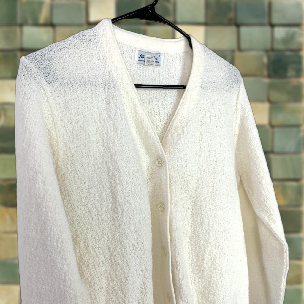 Vintage VINTAGE Lilly Dache Cream Boucle Womens Cardigan Sweater Small USA Acrylic Size M / US 6-8 / IT 42-44 - 1 Thumbnail