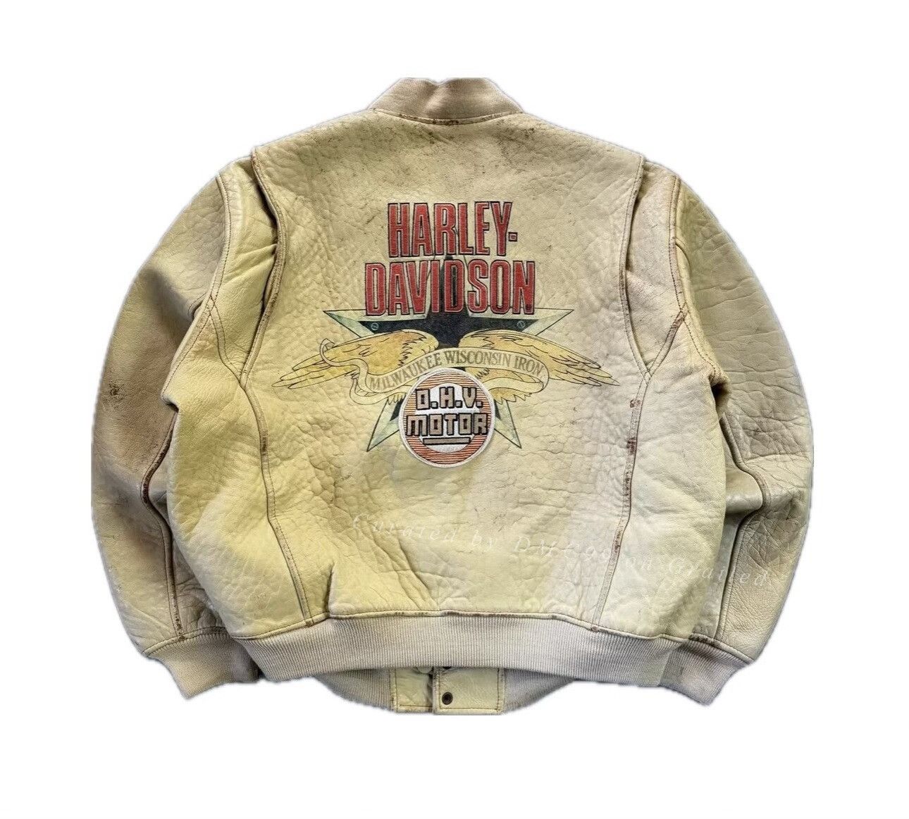 Harley Davidson Vintage 90s-00s Harley-Davidson Distressed Leather Jacket Size US M / EU 48-50 / 2 - 1 Thumbnail