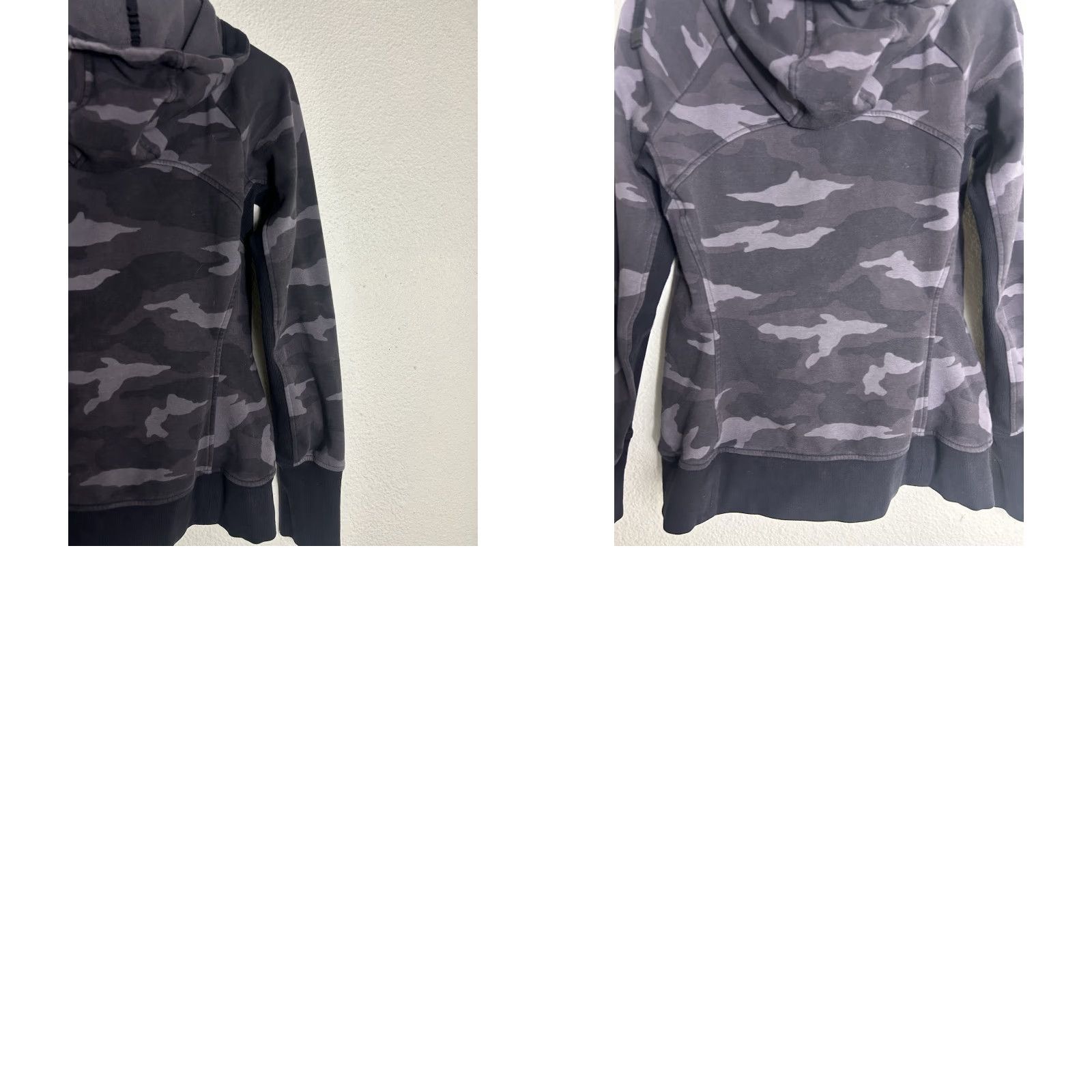 Athleta VINTAGE Athleta Triumph Printed Camo Full Zip Hoodie Sweatshirt Small Black Gray 511504 Size S / US 4 / IT 40 - 10 Thumbnail