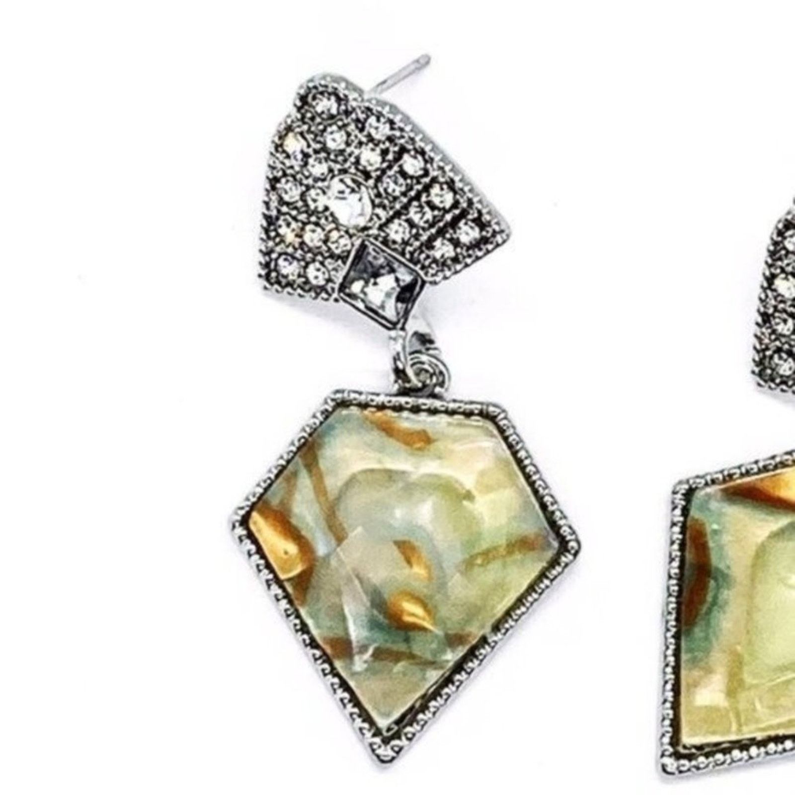 Other NWT Silver Crystal Abalone Colored Dangle Earrings Size ONE SIZE - 4 Thumbnail