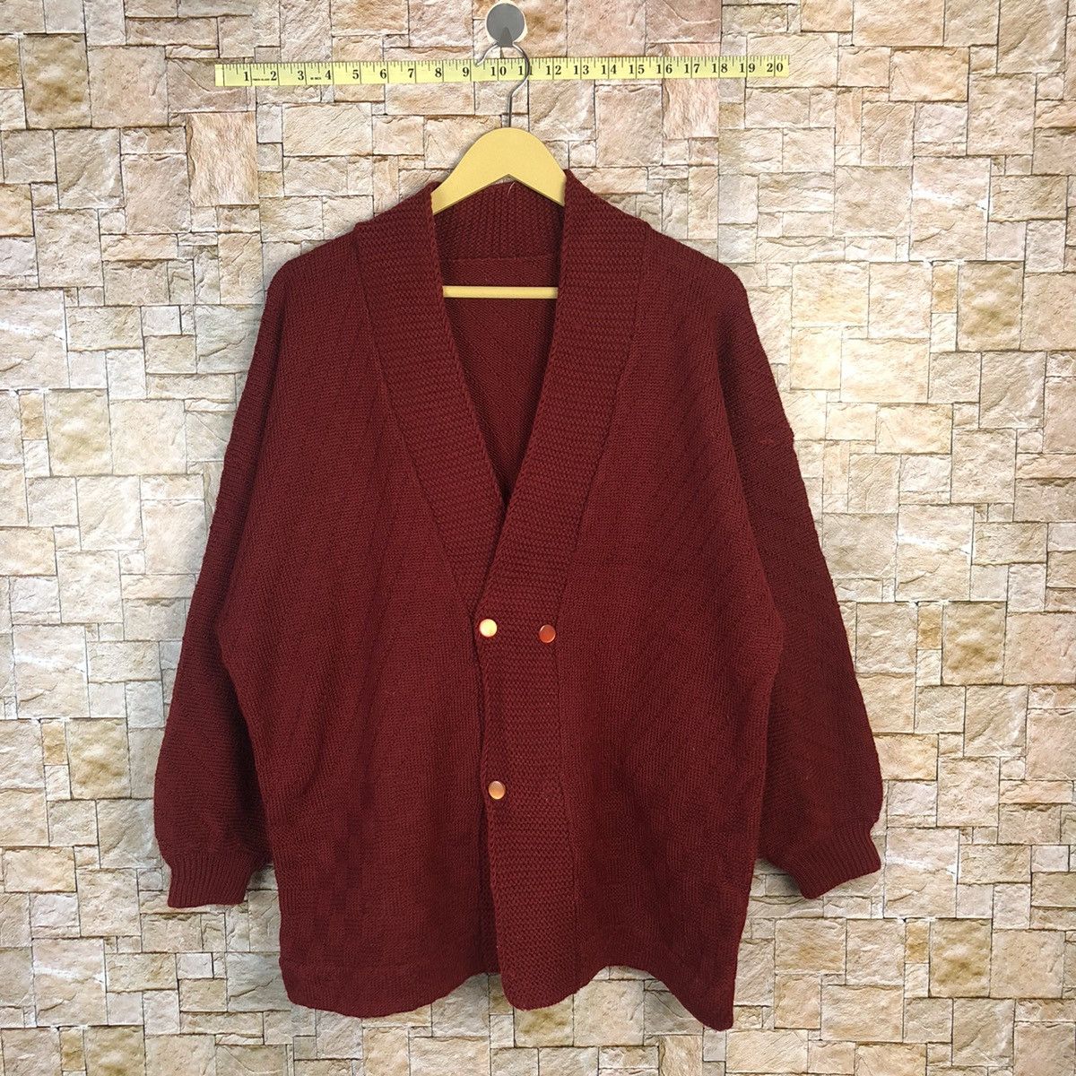 Homespun Knitwear Japanese Brand Red Cardigan knitwear vintage #A465 Size US L / EU 52-54 / 3 - 1 Thumbnail