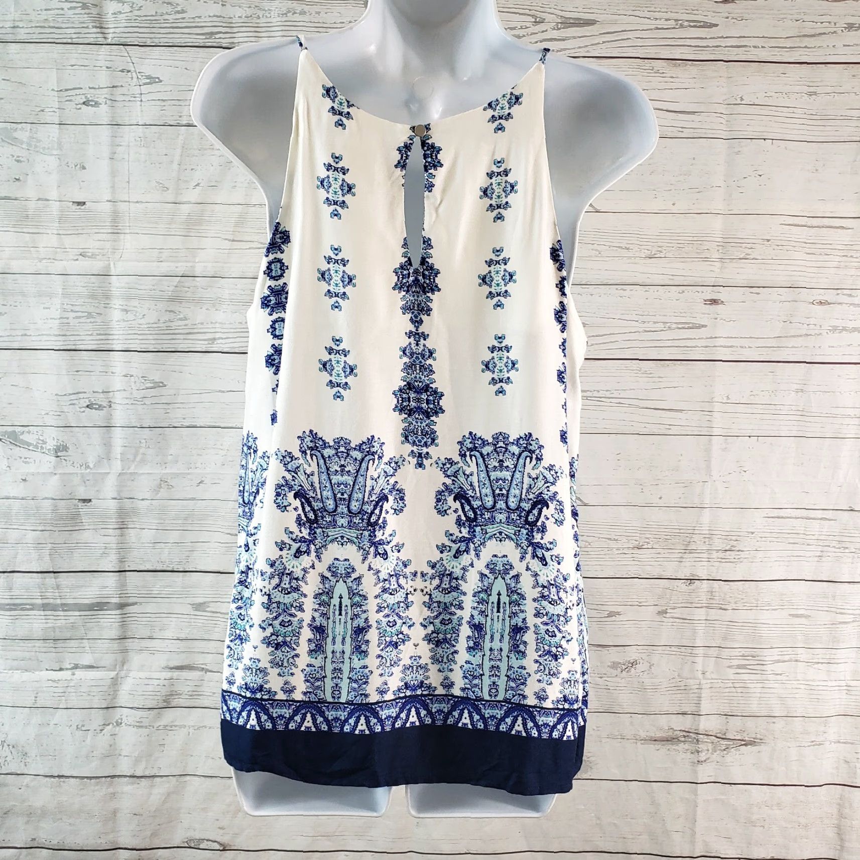 Vintage Verse Alecto Halter Top Womens Small Blue Verse Stitch Fix Shirt Sleeveless XS? Wait. Size S / US 4 / IT 40 - 4 Thumbnail