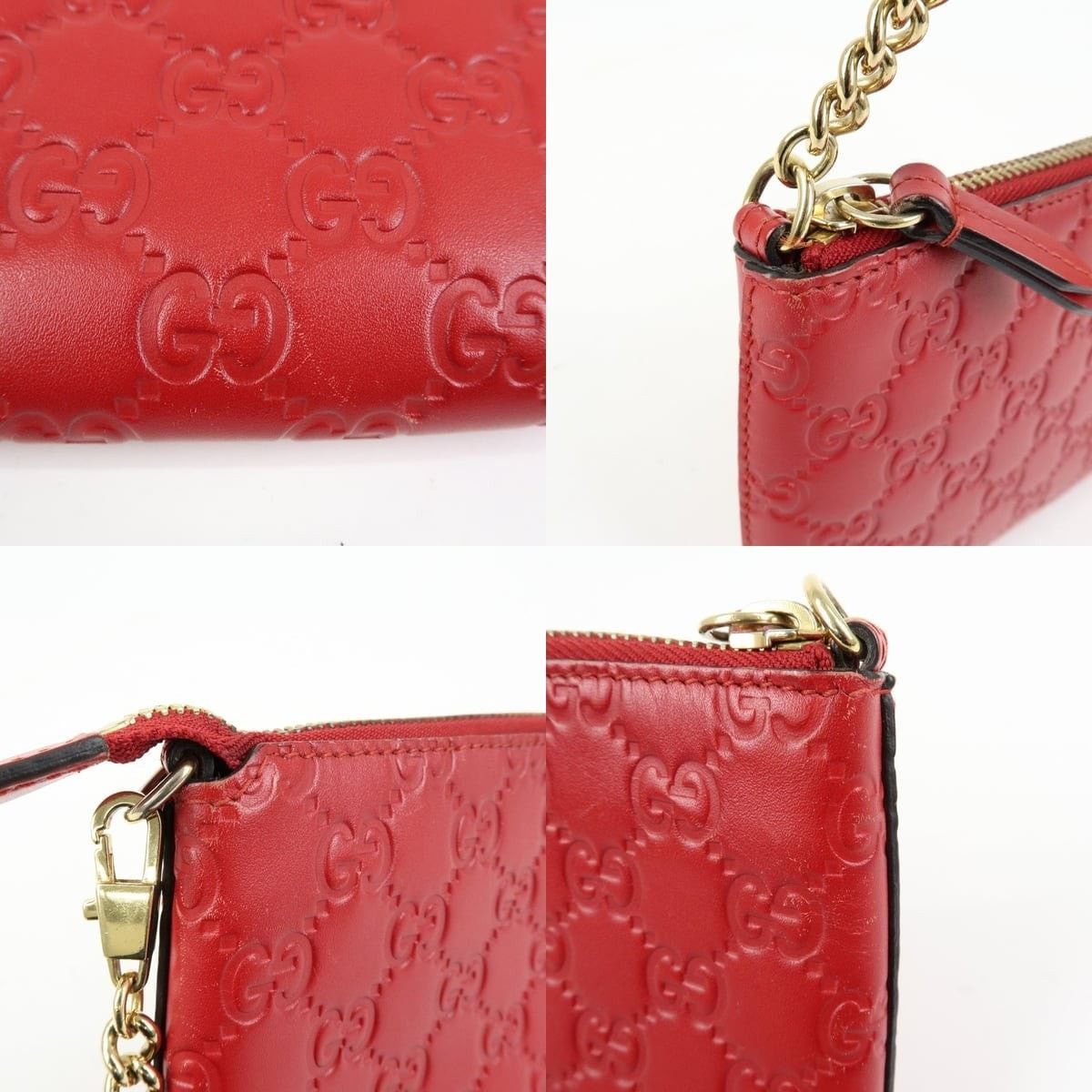 Gucci Gucci Guccissima Leather Chain Shoulder Bag Red Size ONE SIZE - 6 Thumbnail