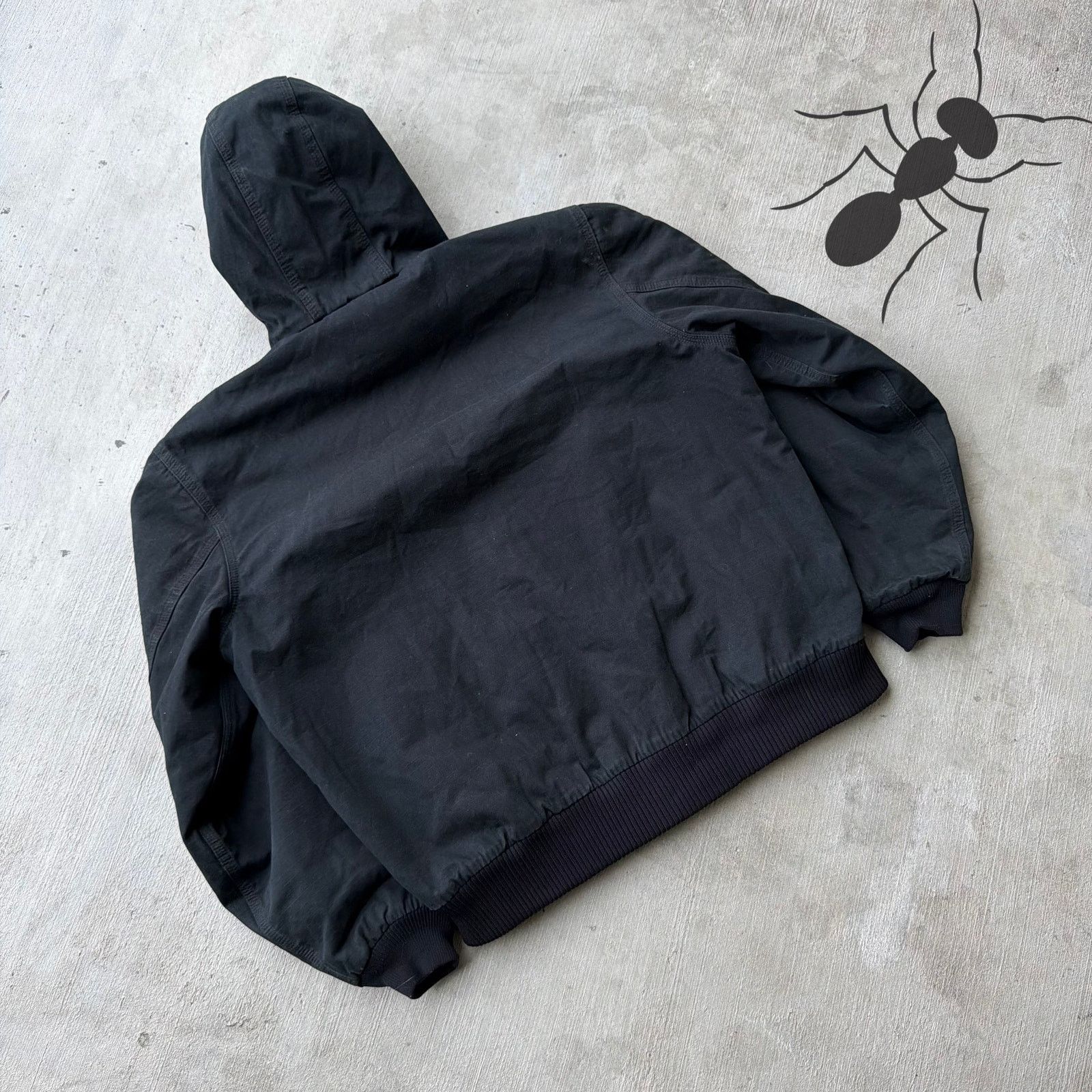 Carhartt × Vintage Carhartt black hooded work wear jacket Size US L / EU 52-54 / 3 - 6 Thumbnail