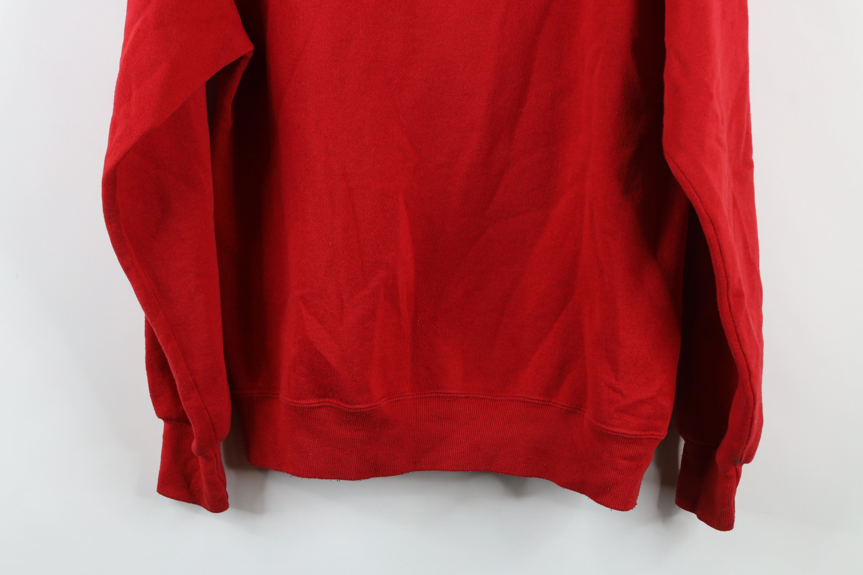 Vintage Vintage 90s Streetwear Blank Hoodie Sweatshirt Red USA Size US L / EU 52-54 / 3 - 13 Thumbnail