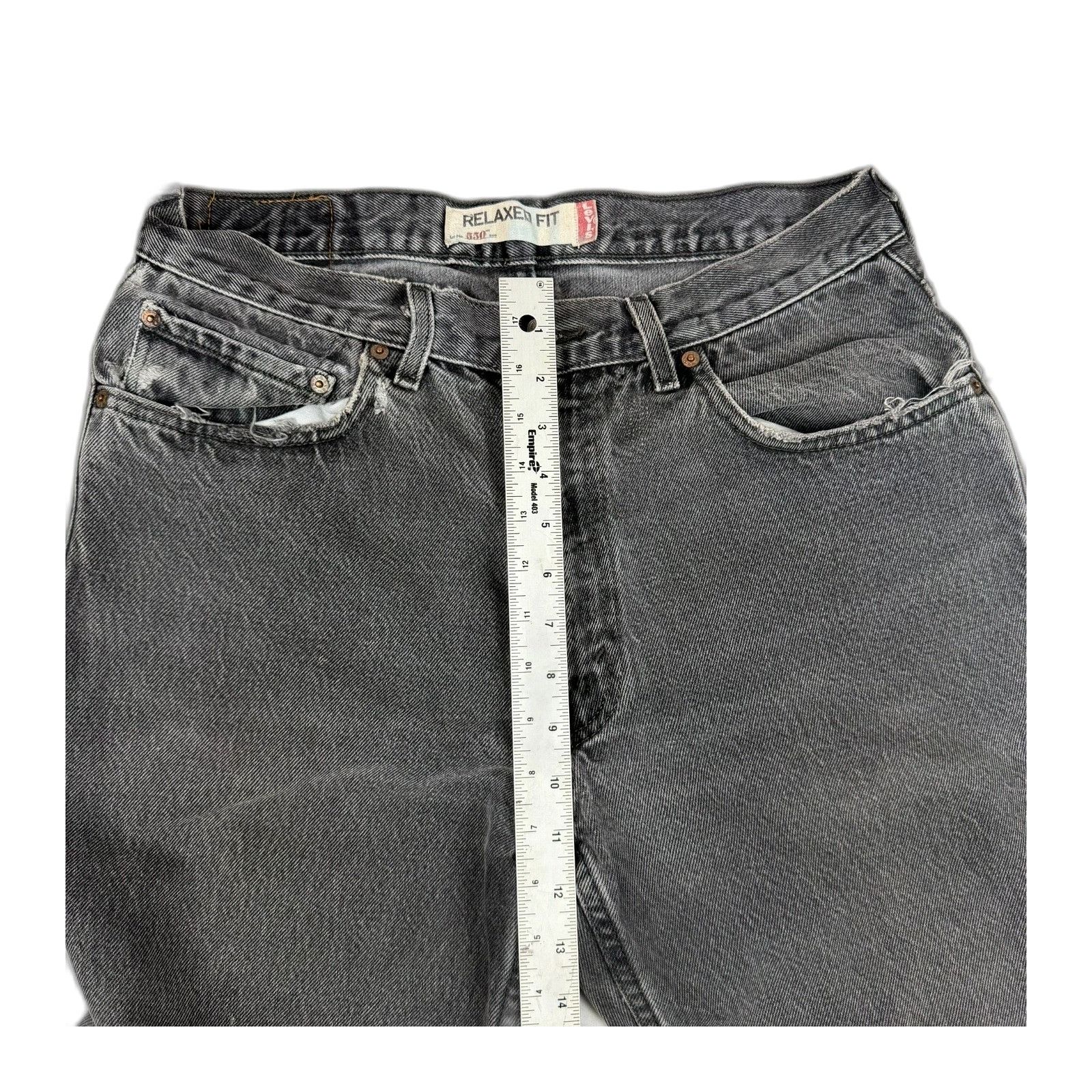 Levi's Levi’s Mens 550 Relaxed Fit Straight Black Dark Denim Jeans Size US 33 - 3 Thumbnail