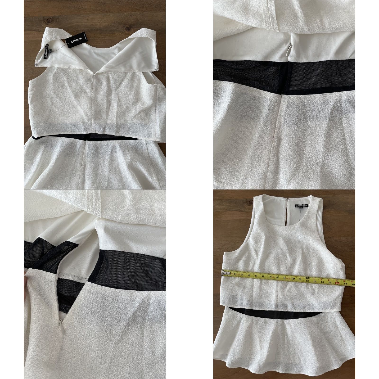 Express NWT Express Women’s Blouse Small Ivory Sleeveless Shirt Zip Rear Clasp & Zip Size S / US 4 / IT 40 - 8 Thumbnail
