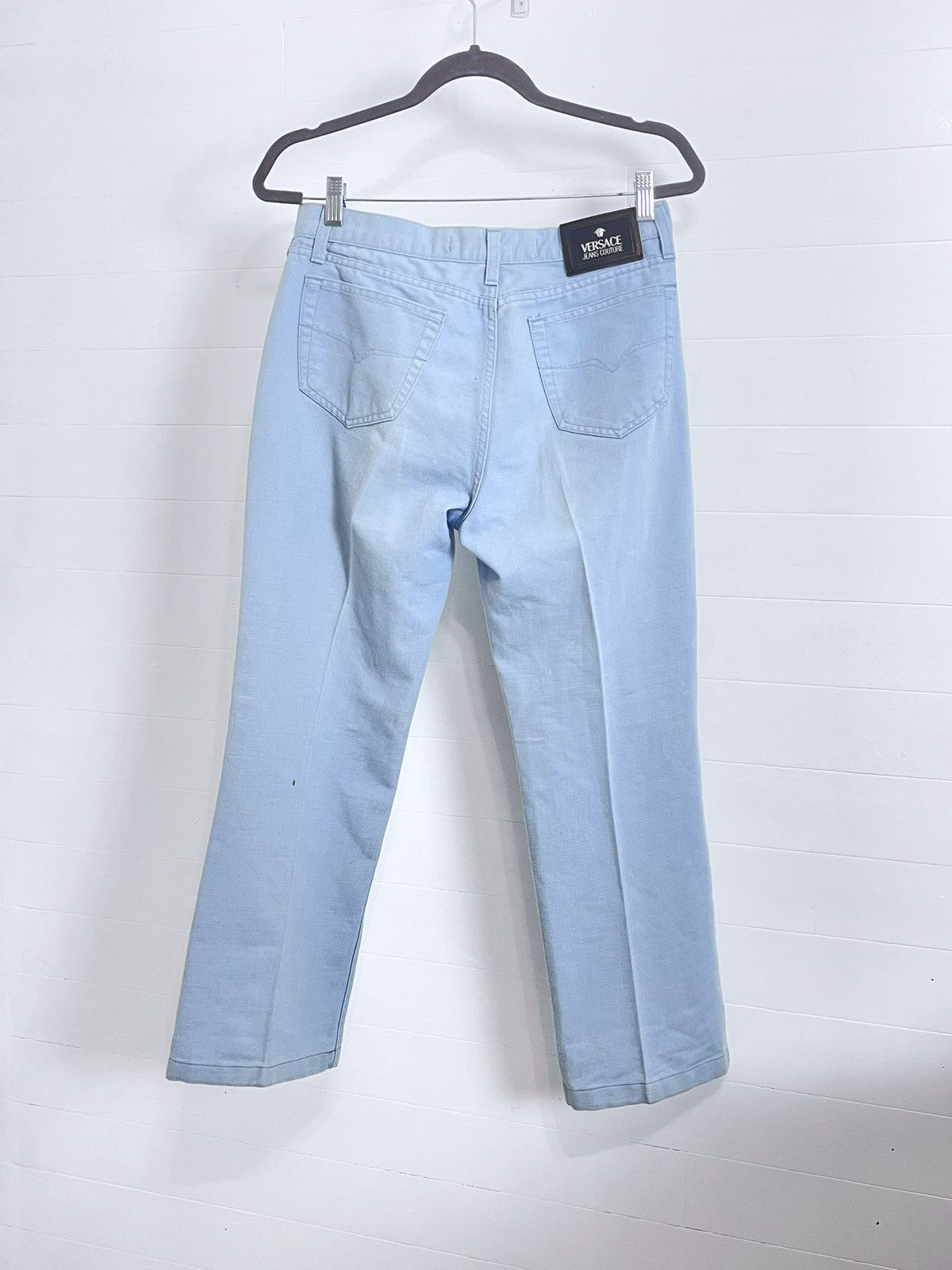 Versace Jeans Couture Straight-Leg Light Denim Cropped Jeans