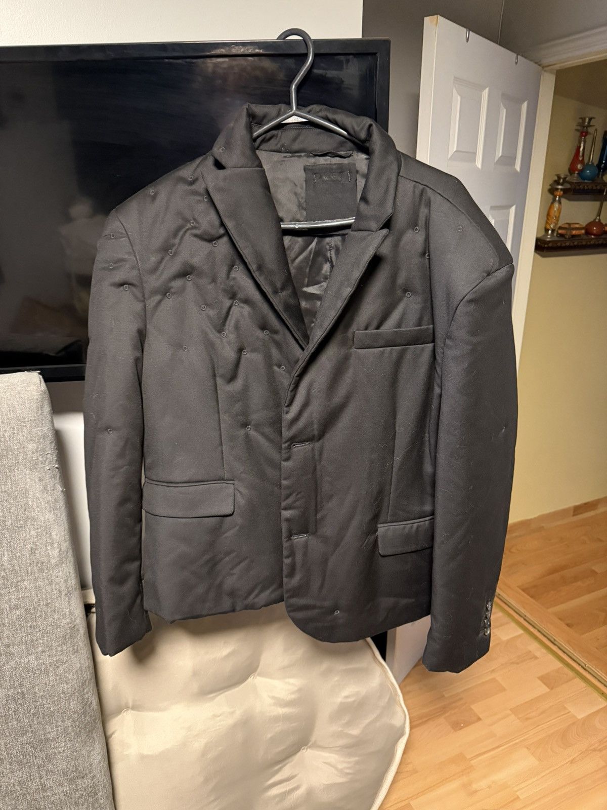 Kusikohc Kusikohc Black Eyelet Embroidery Light Weight Padded Blazer Size US L / EU 52-54 / 3 - 1 Thumbnail