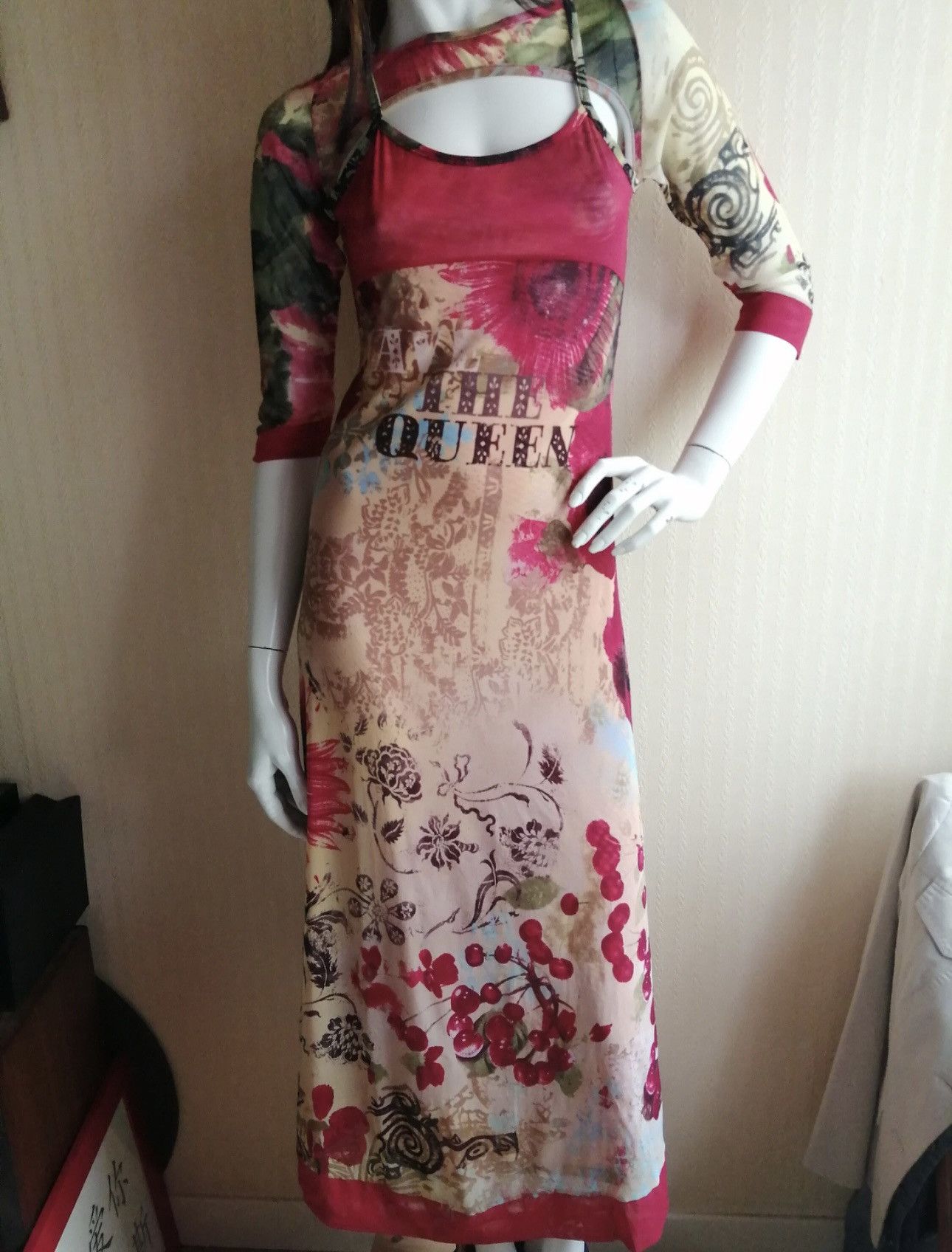 Other Save the Queen 2000s vintage floral pattern mesh maxi dress Size L / US 10 / IT 46 - 3 Thumbnail