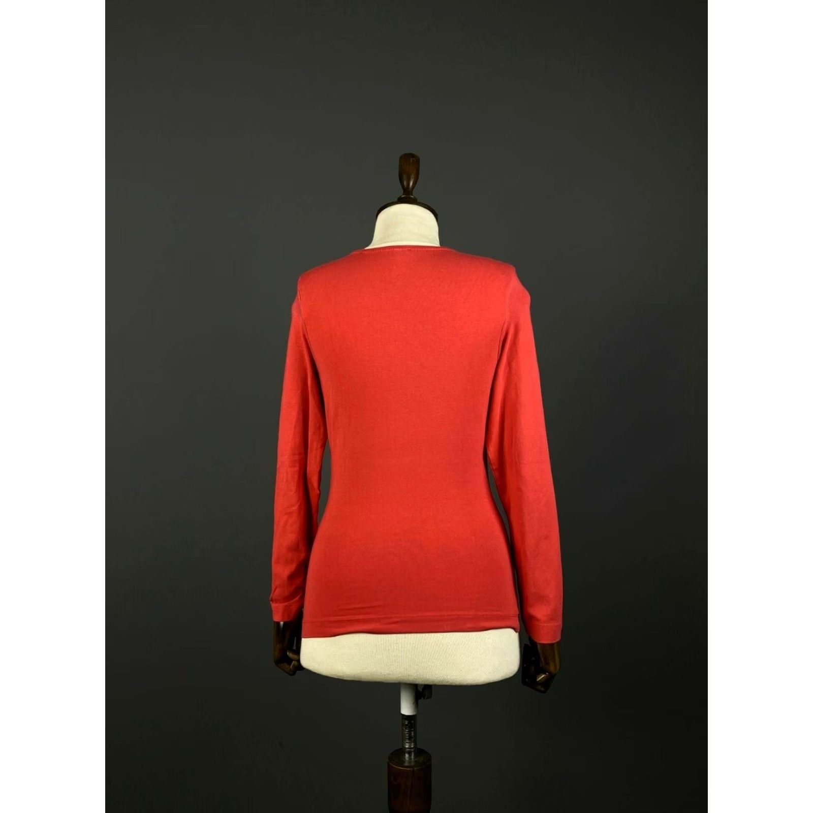 Vintage Deerberg Shirt Womens S Red Boat Neck Long Sleeve Pullover Sweater Cotton Logo All Seasons Size S / US 4 / IT 40 - 5 Thumbnail