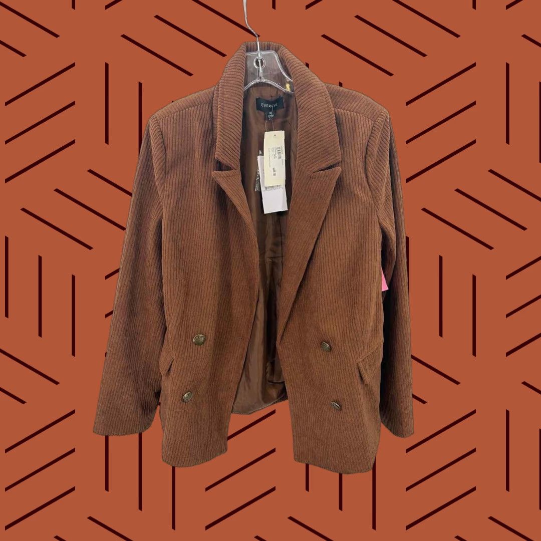 Vintage Pre-Owned Evereve Brown Corduroy Blazer Button Jacket Medium Size M / US 6-8 / IT 42-44 - 1 Thumbnail