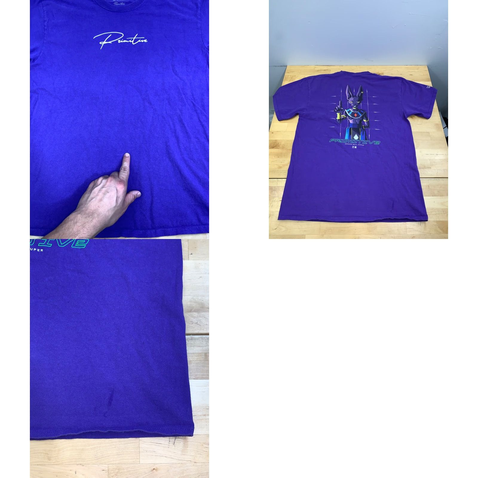 Primitive Primitive x Dragon Ball Super Beerus Shirt Men L Purple Cotton Crew Neck Short Sleeve Graphic Print 2010-2019 Vintage No 12998 Size US L / EU 52-54 / 3 - 8 Thumbnail
