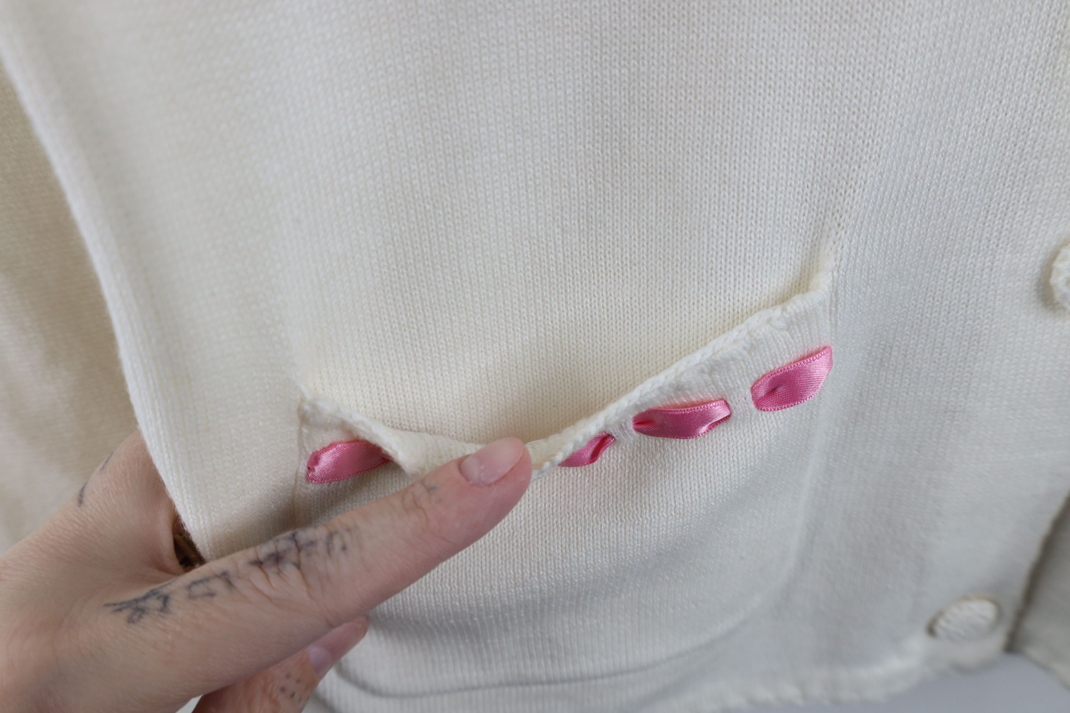 Vintage Vintage Y2K 2003 Michael Simon Cancer Knit Cardigan Sweater Size M / US 6-8 / IT 42-44 - 6 Thumbnail