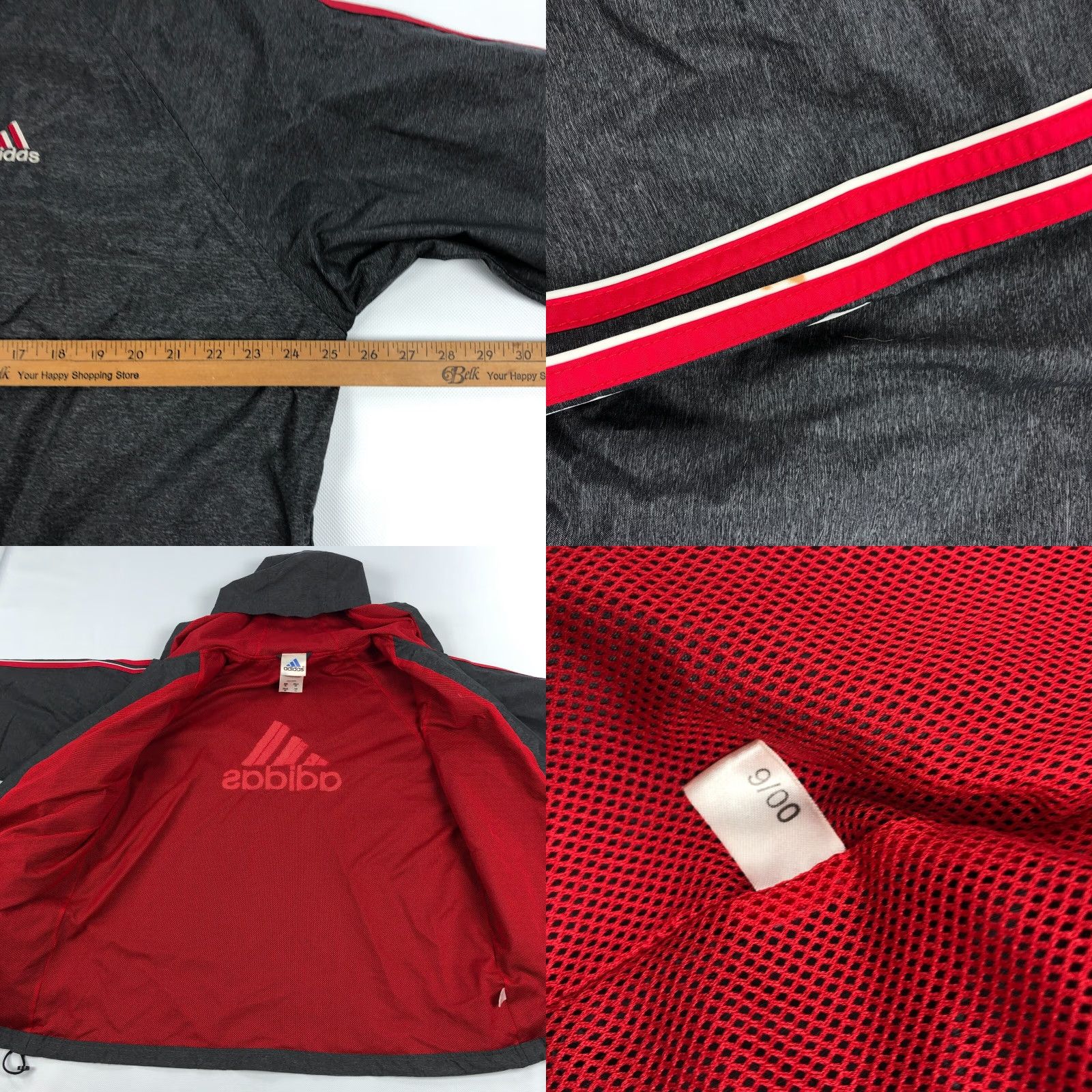 Adidas Adidas Soccer Jacket Mens XL Vintage Windbreaker Gray Red Size US XL / EU 56 / 4 - 8 Thumbnail