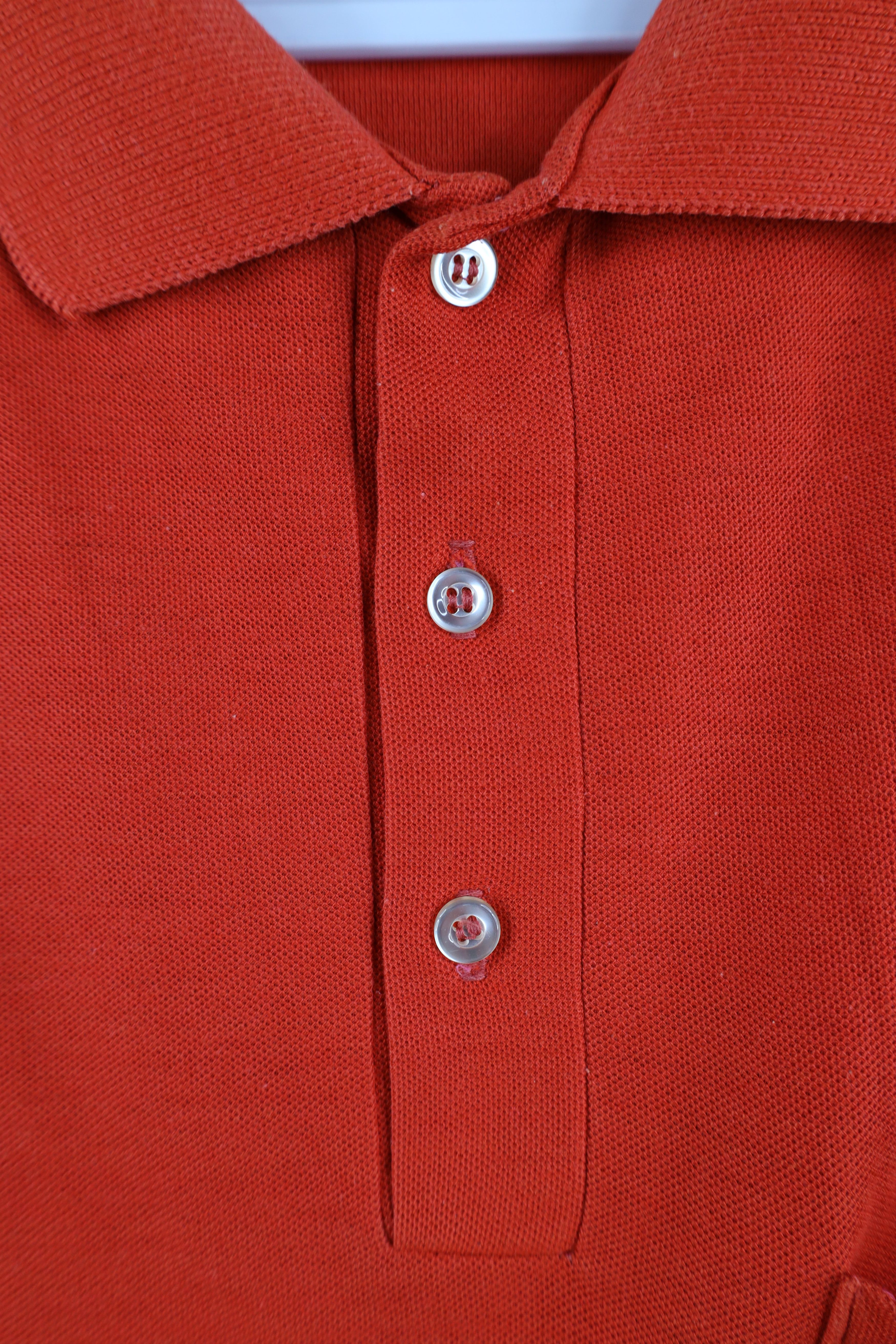 Vintage Vintage 70s Streetwear Gusset Collared Polo Shirt Orange USA Size US L / EU 52-54 / 3 - 6 Thumbnail