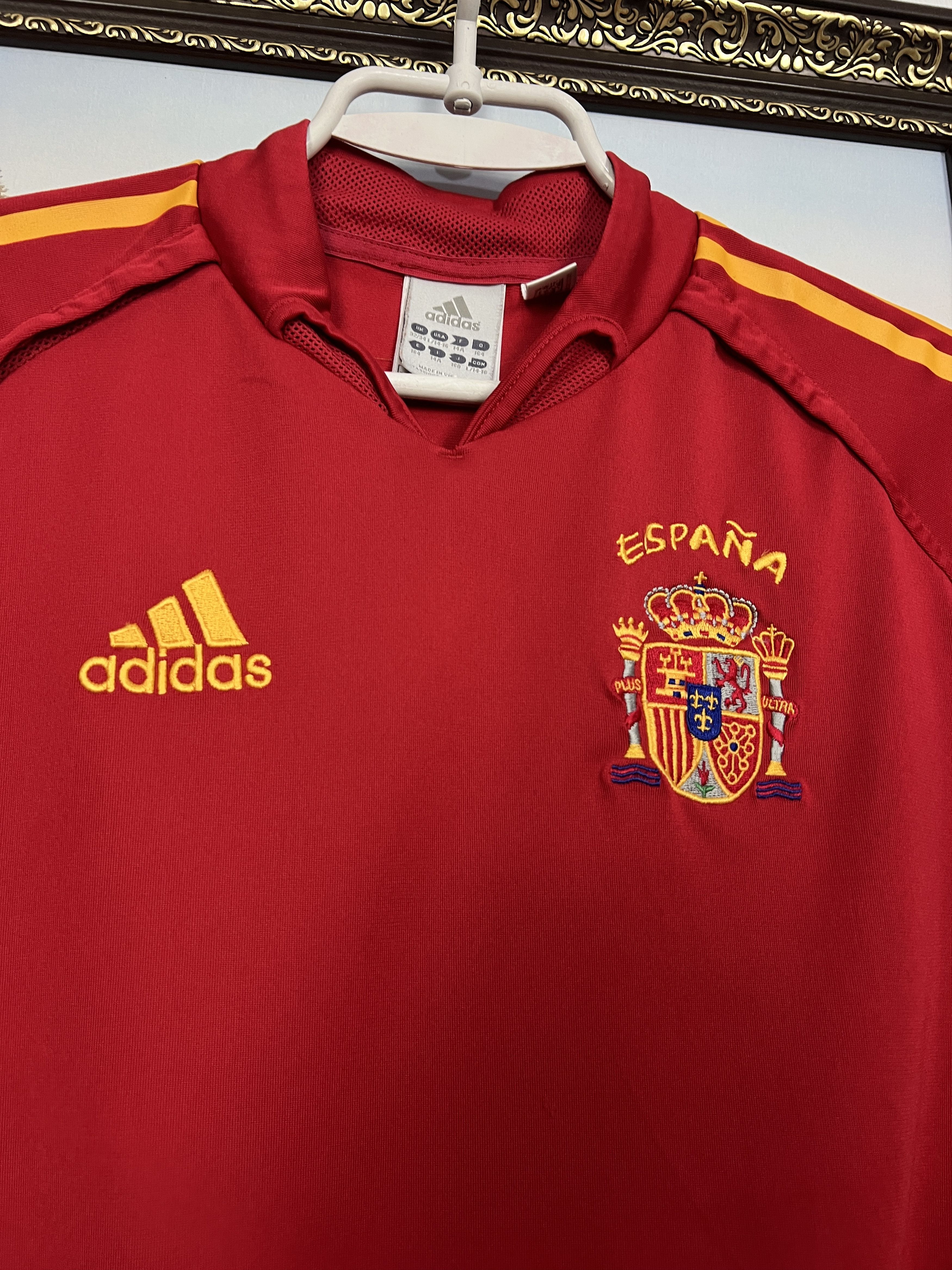 Adidas Spain football shirt 2003 Soccer Jersey Trikot Camiseta Boys Size US L / EU 52-54 / 3 - 3 Thumbnail