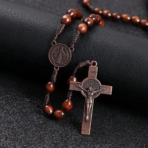 Jewelry × Other Saint Benedict Rosary Necklace Chain Catholic Church Jesus Size ONE SIZE - 3 Thumbnail