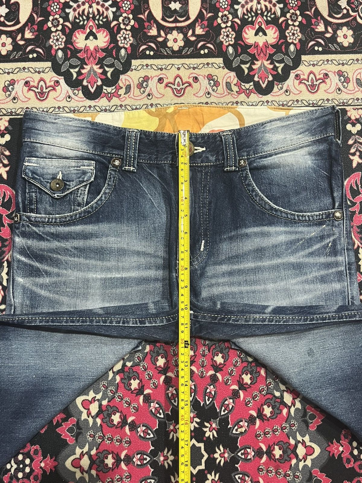 Tornado Mart ⚡️Flare⚡️Vintage Edwin Blue Trip Blowout Distressed Blue Jeans Size US 34 / EU 50 - 14 Thumbnail