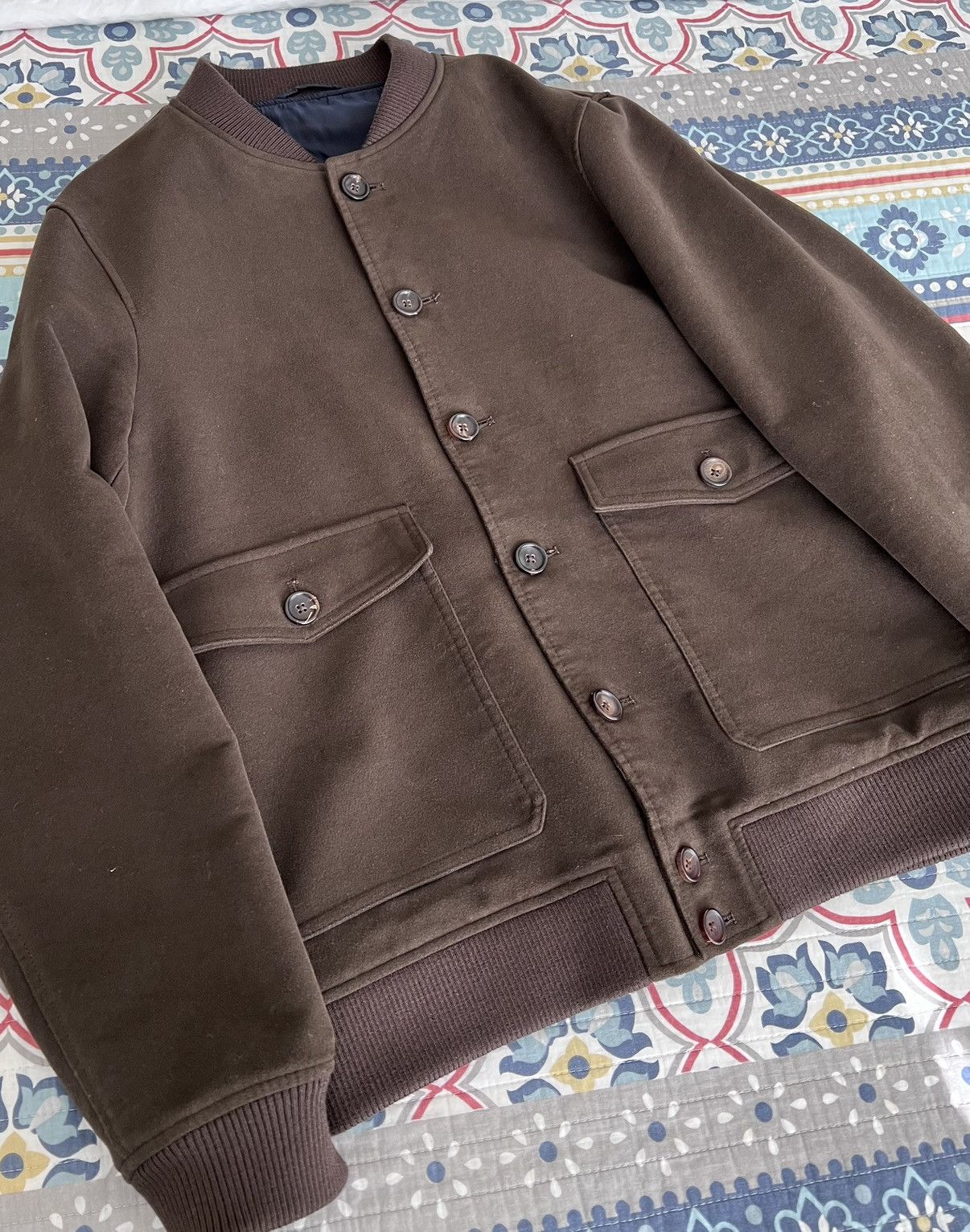 Spier And Mackay Spier & Mackay Brown Moleskin Bomber Flight Jacket 42 ...