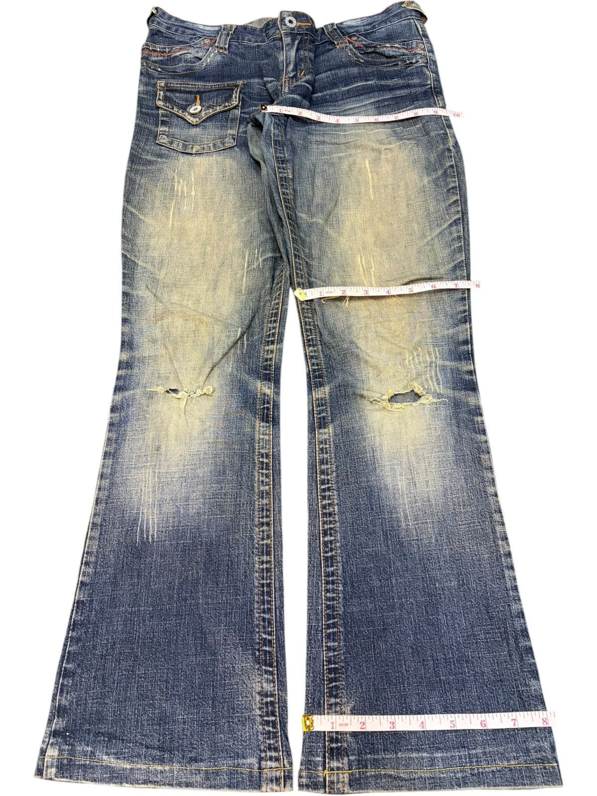 Hysteric Glamour Vintage Japanese Brand Distress Low Rise Flare Jeans Size 29" - 8 Thumbnail