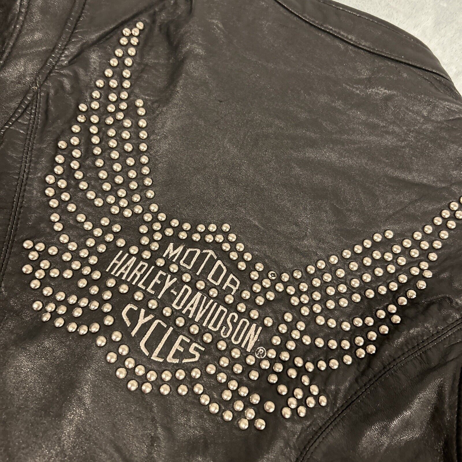 Harley Davidson Harley Davidson Studded Leather Jacket Womens XS Chest 19 Size XS / US 0-2 / IT 36-38 - 2 Thumbnail