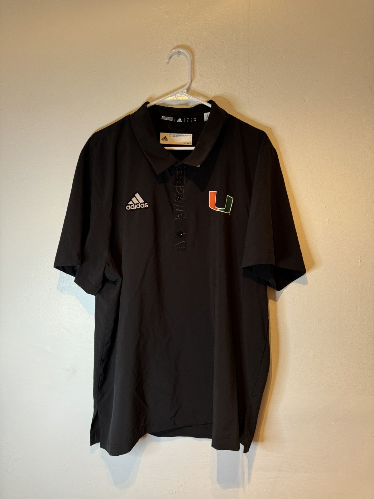 Adidas Adidas Miami Hurricanes Men's Short Sleeve Polo Size Large Size US L / EU 52-54 / 3 - 1 Thumbnail