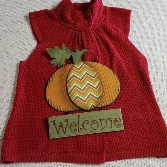 Vintage August Silk Sz. M Red Sweater Mock Neck Button Closure Vest Size M / US 6-8 / IT 42-44 - 9 Thumbnail