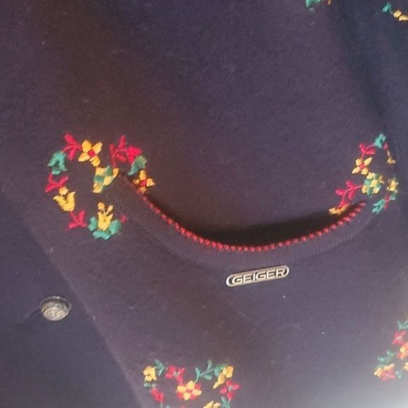 Vintage Geiger Austria Sz. 40 M L Embroidered Art 100% Boiled Navy B Size XL / US 12-14 / IT 48-50 - 6 Thumbnail