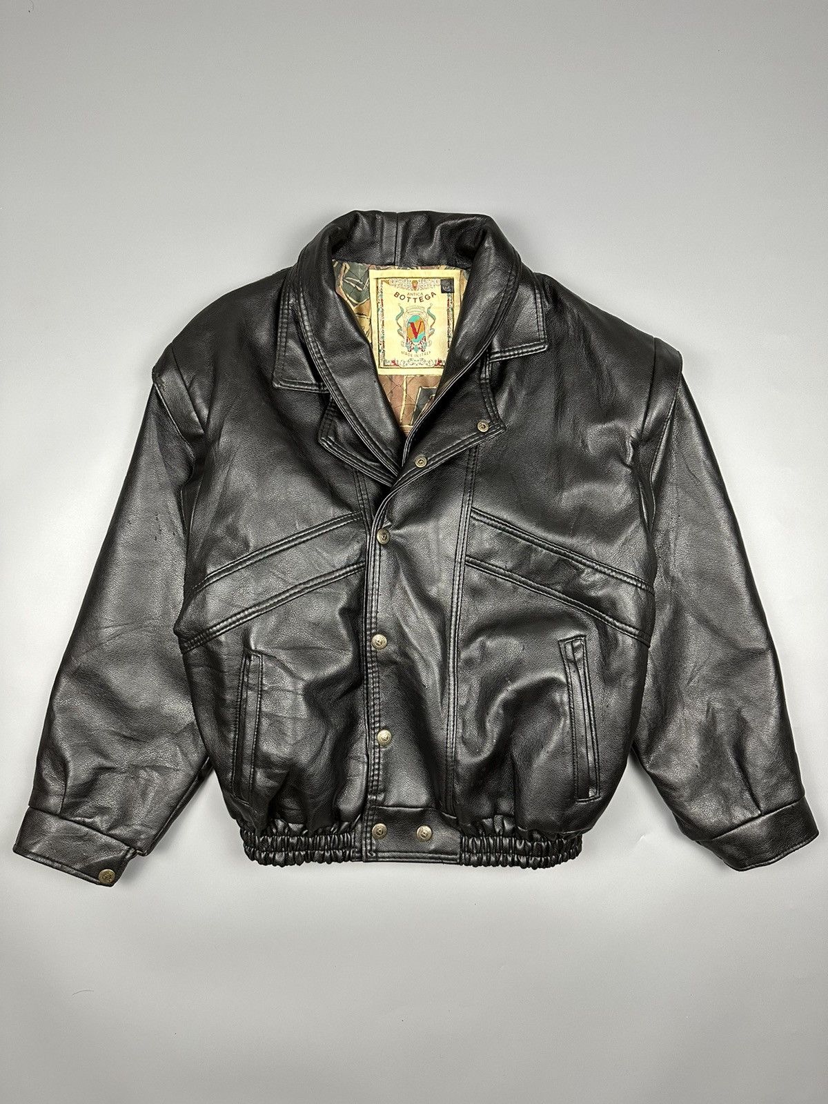 Vintage 🔥Rare Sick🔥Vintage Bottega Soft Leather Jacket Size US L / EU 52-54 / 3 - 4 Thumbnail